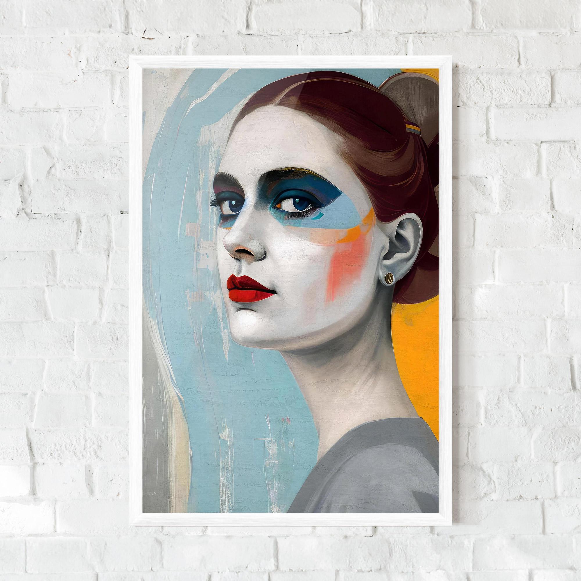 Poster Înrămat White Blue Makeup mockup 0