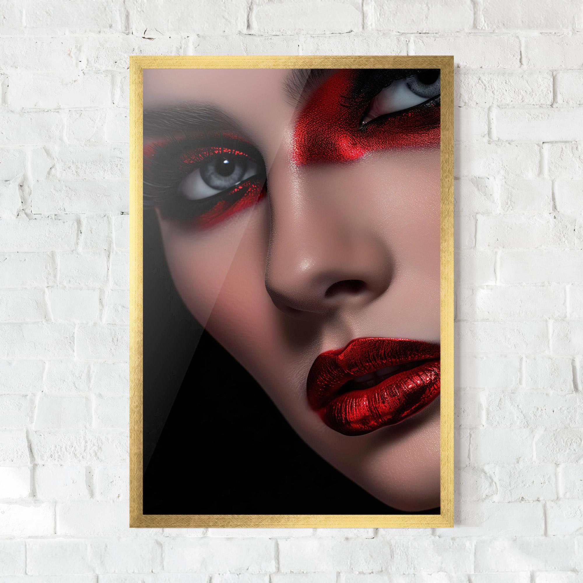 Poster Înrămat Close Up Red Makeup mockup 0