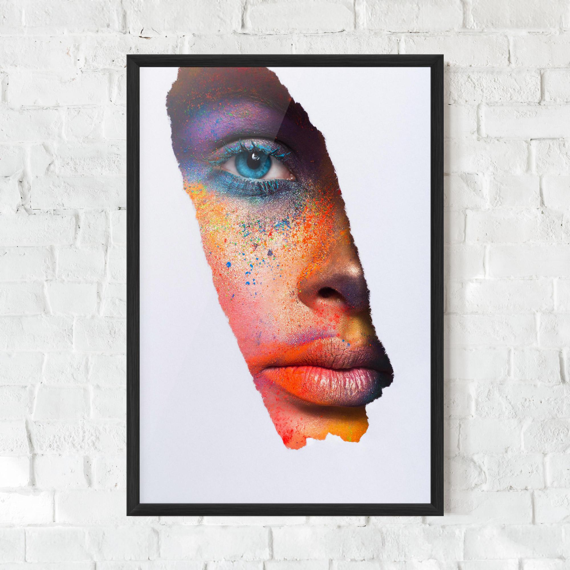 Poster Înrămat Blue Eyelashes Makeup mockup 0