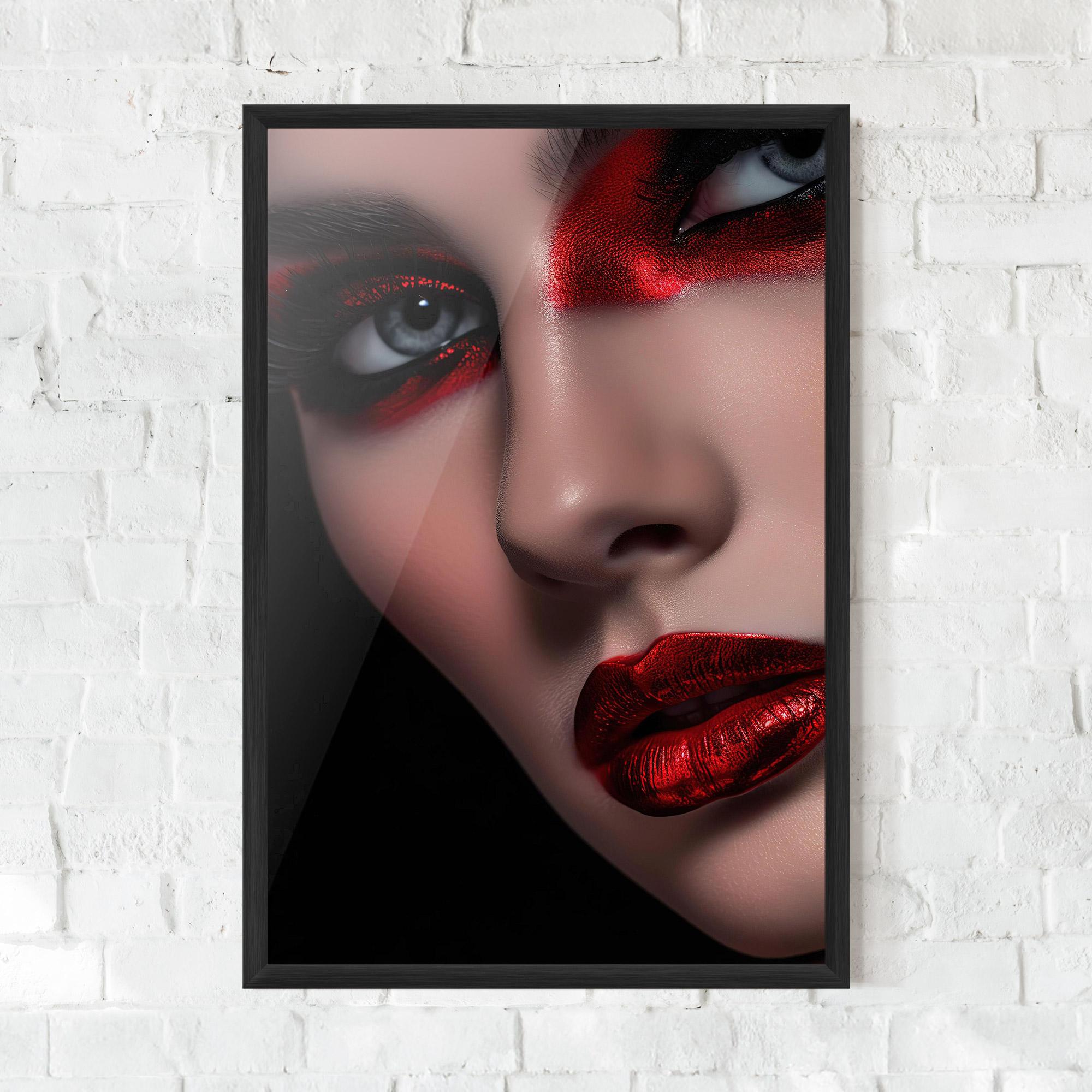Poster Înrămat Close Up Red Makeup mockup 0