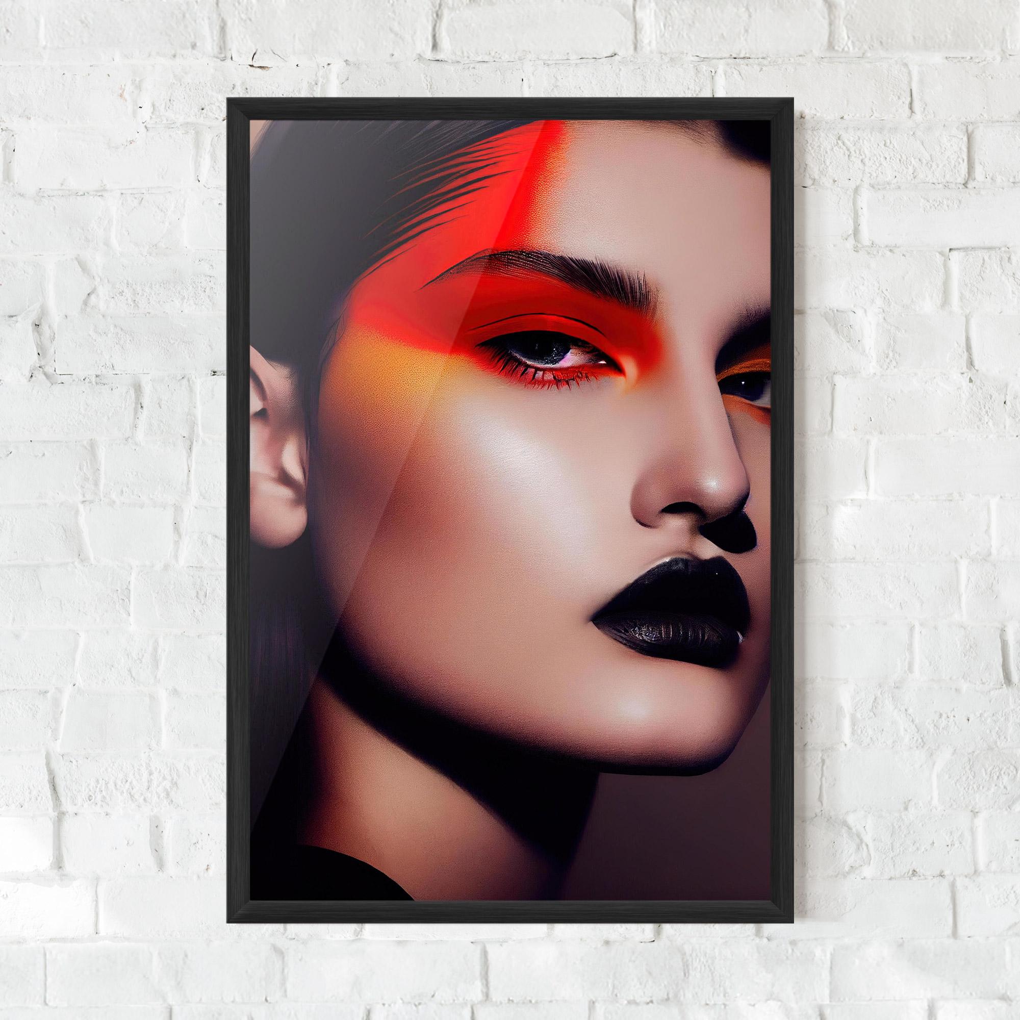 Poster Înrămat Strong Red Makeup mockup 0