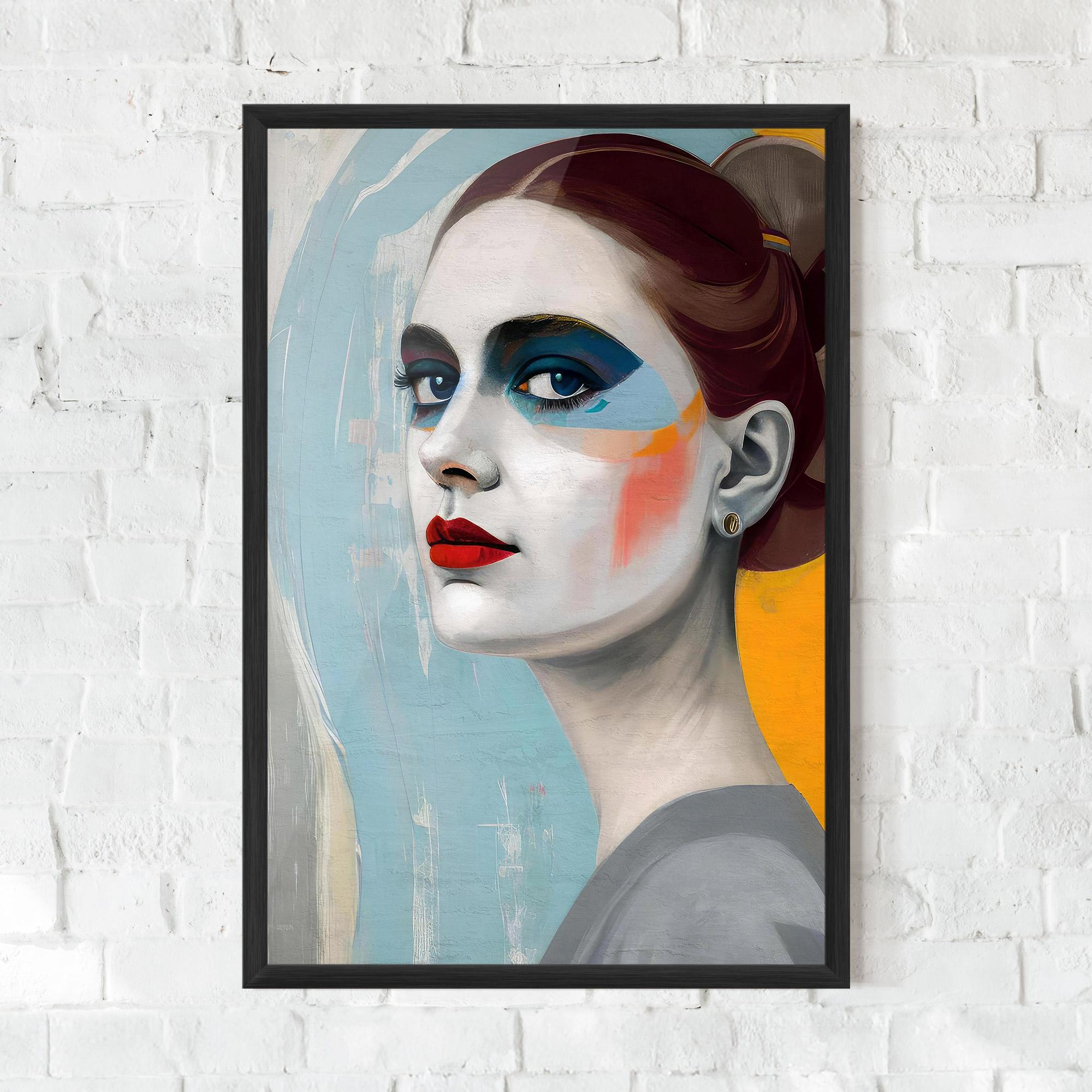 Poster Înrămat White Blue Makeup mockup 0