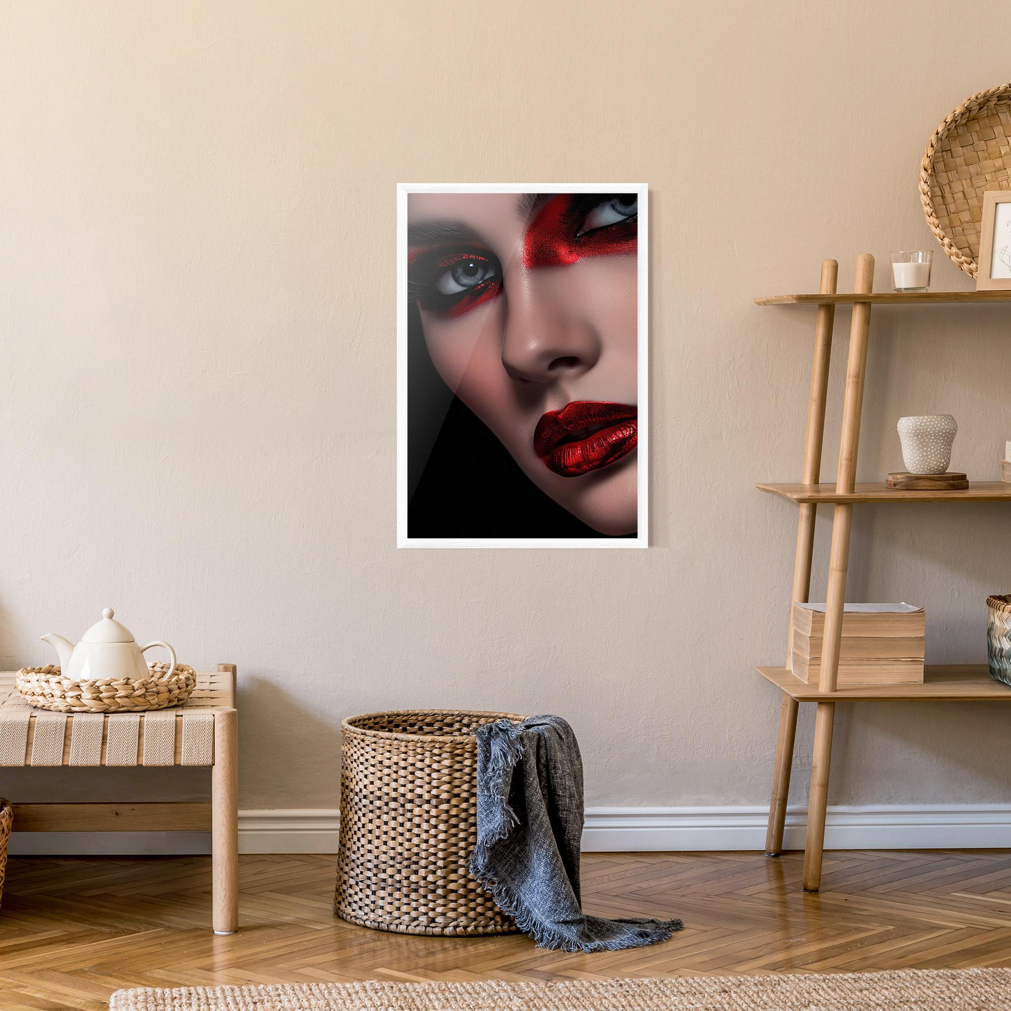 Poster Înrămat Close Up Red Makeup mockup 9