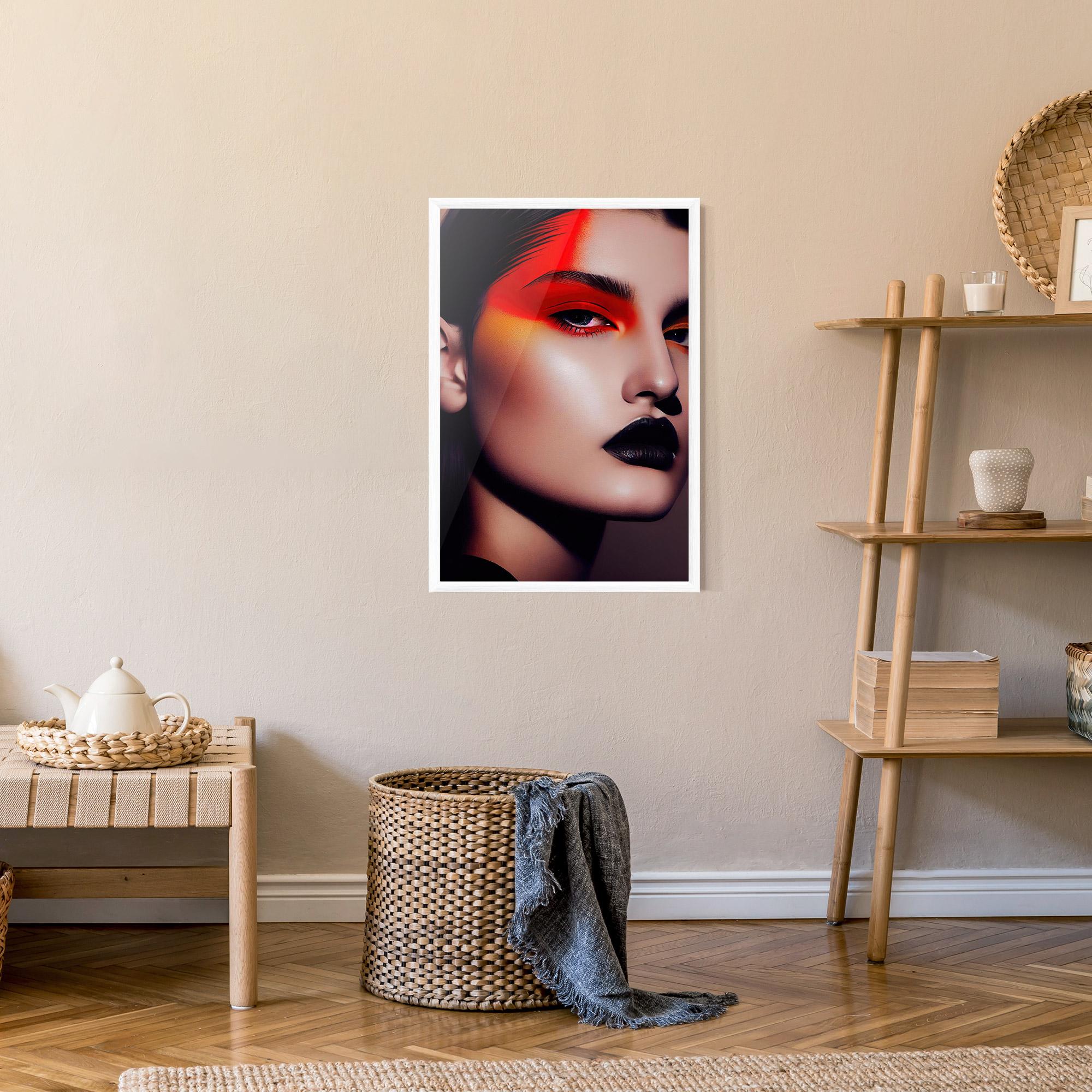 Poster Înrămat Strong Red Makeup mockup 9