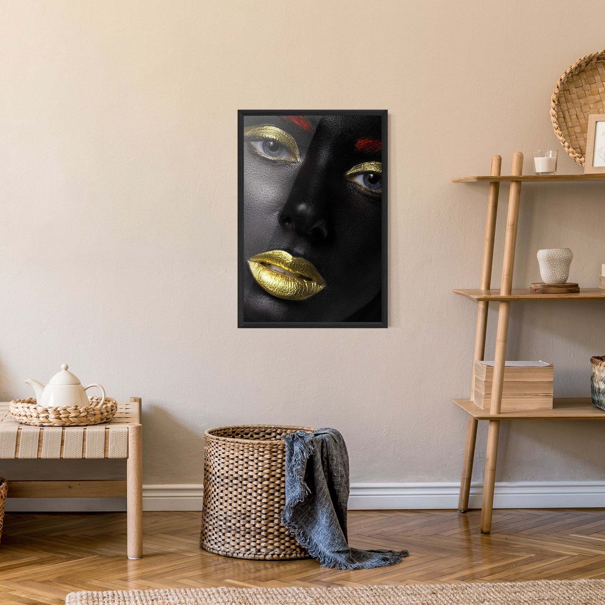 Gold Make Up And Lips mockup 9