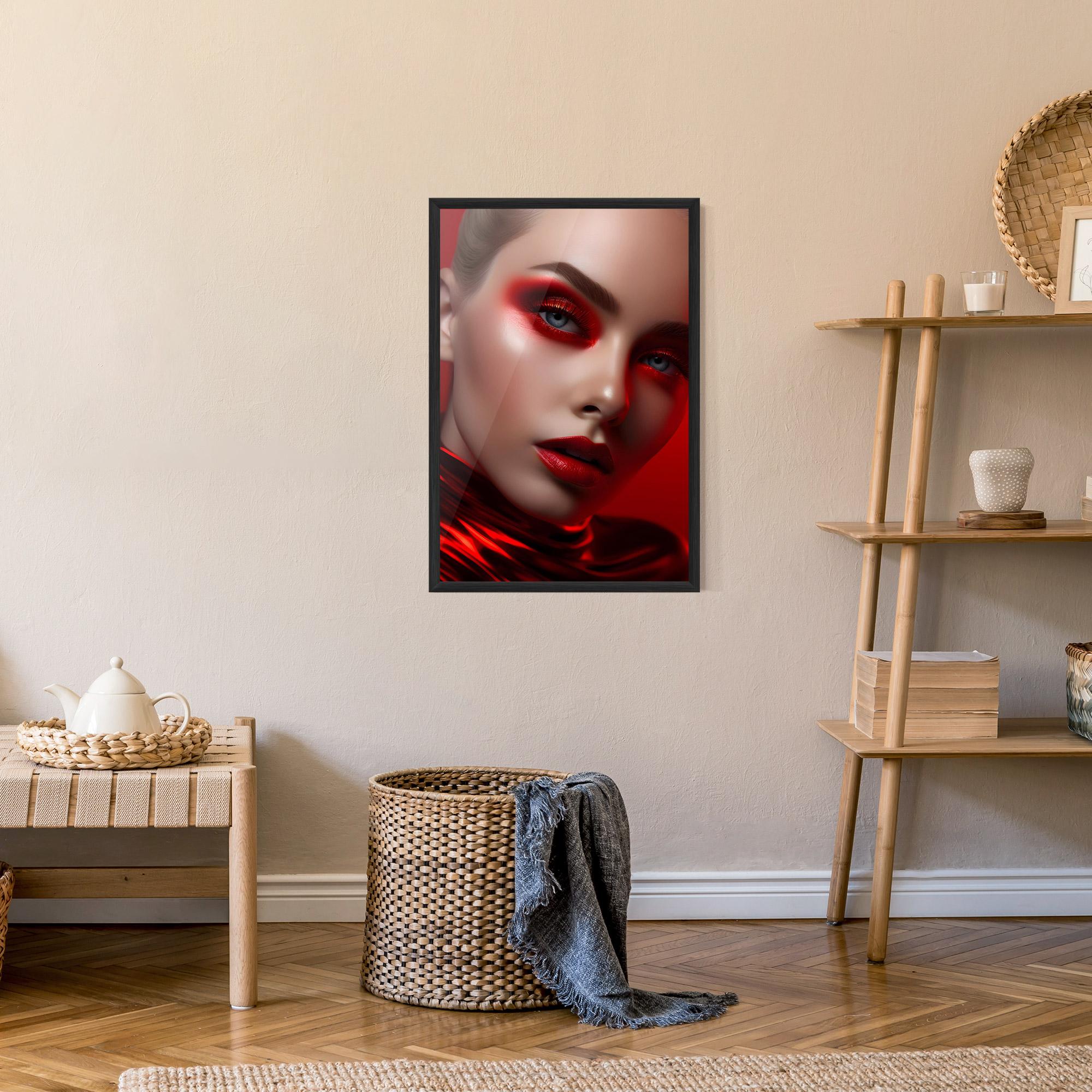 Poster Înrămat Red Makeup Art mockup 9