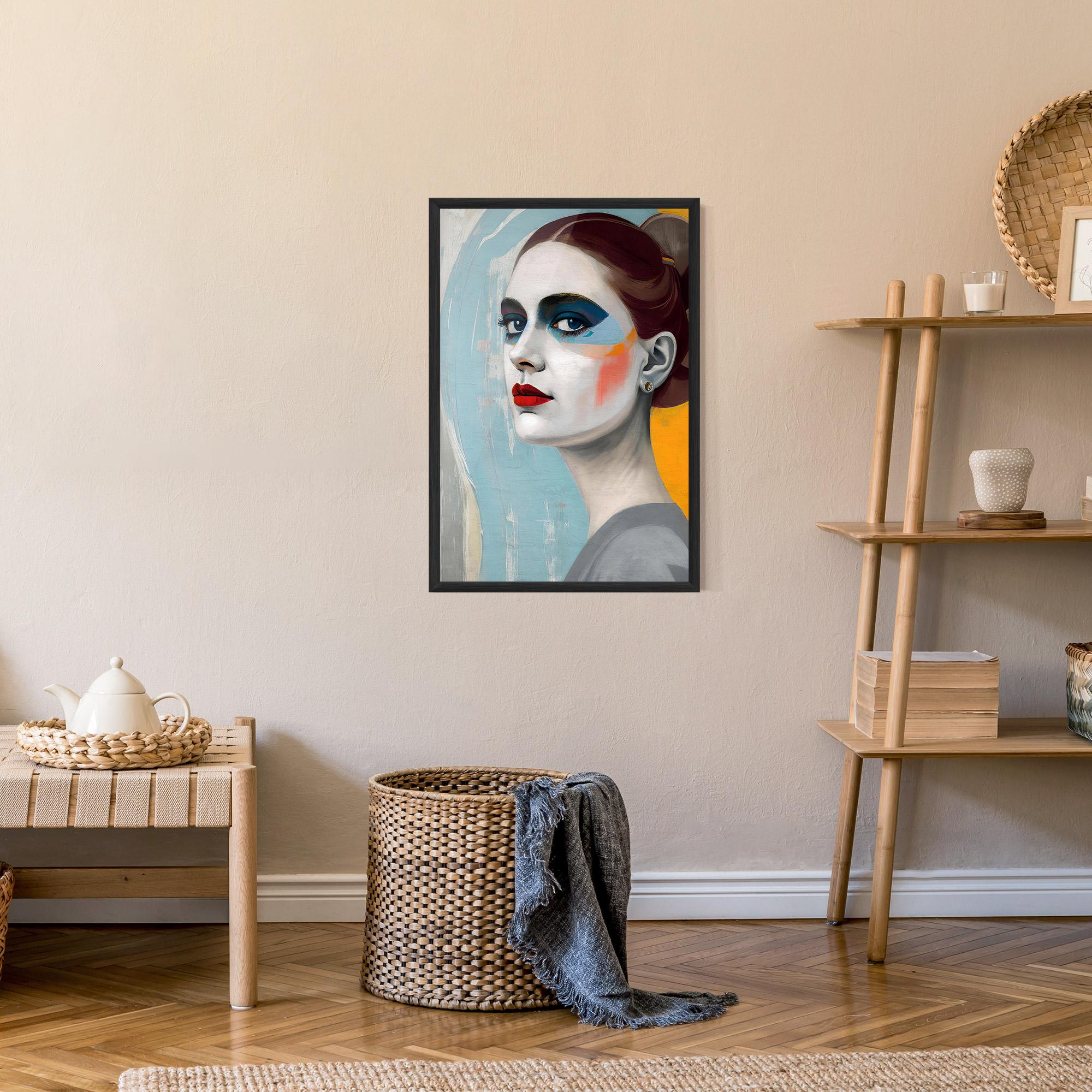 Poster Înrămat White Blue Makeup mockup 9