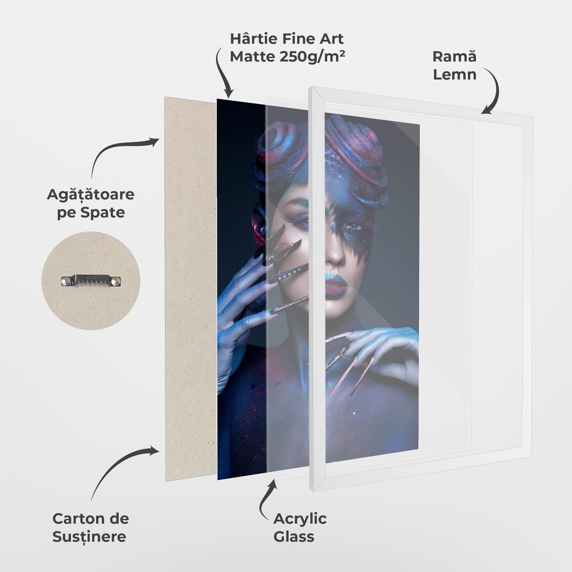 Poster Înrămat Galaxy Hair Girl mockup 1