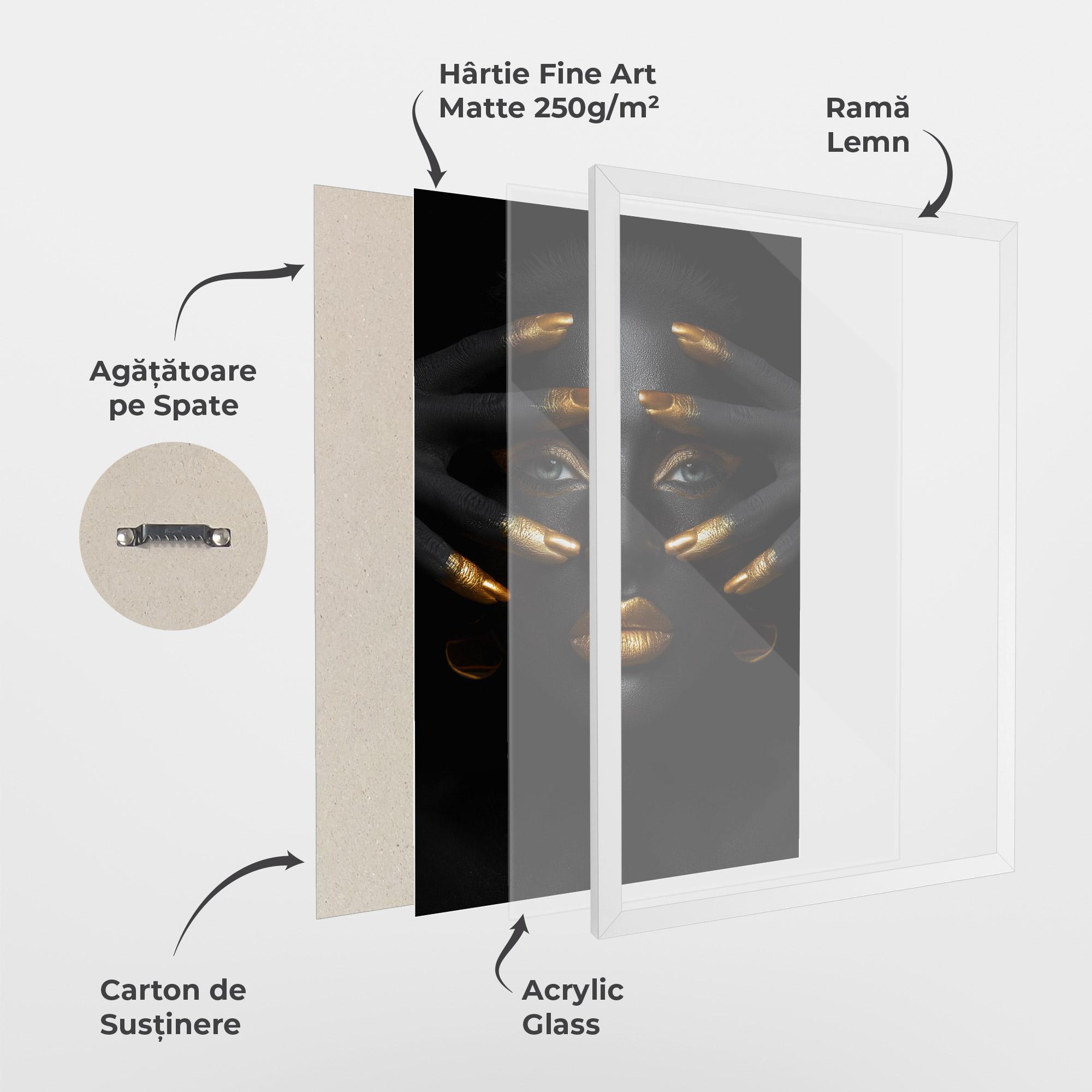 Poster Înrămat Gold Makeup Fingertips mockup 1