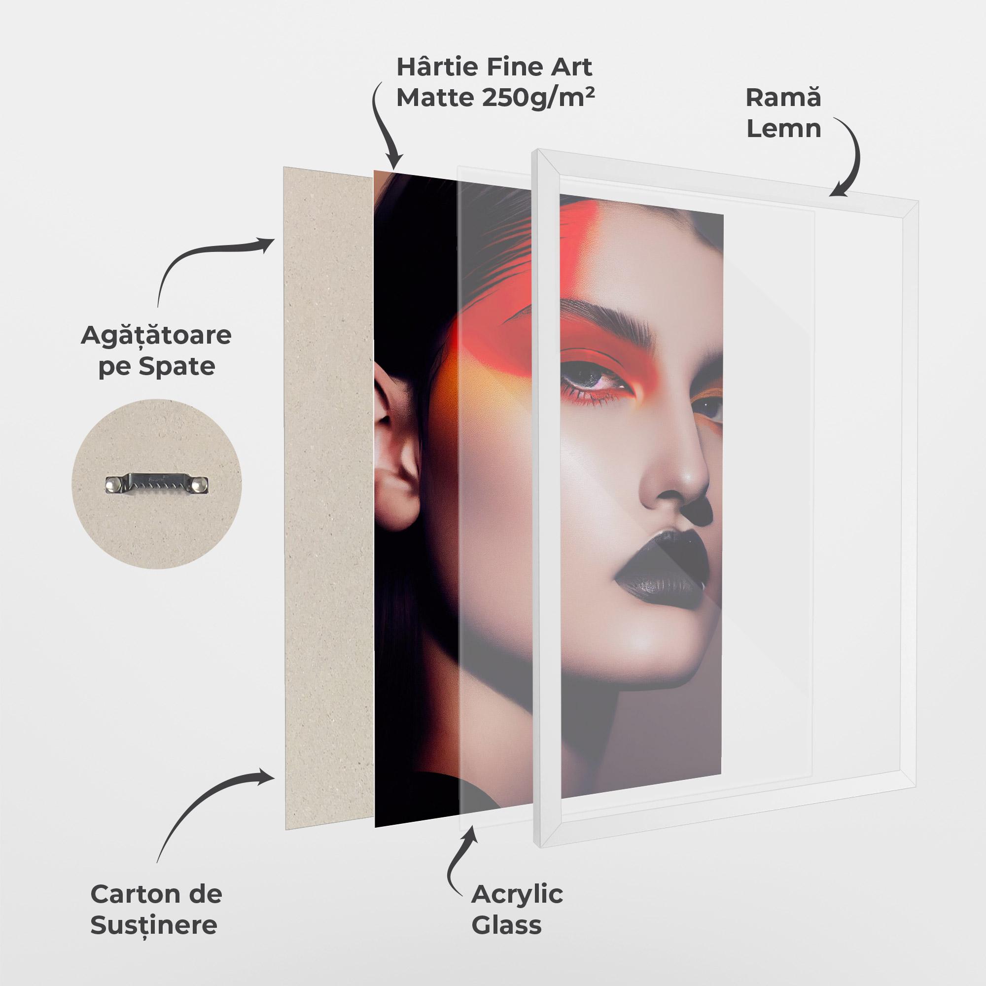 Poster Înrămat Strong Red Makeup mockup 1