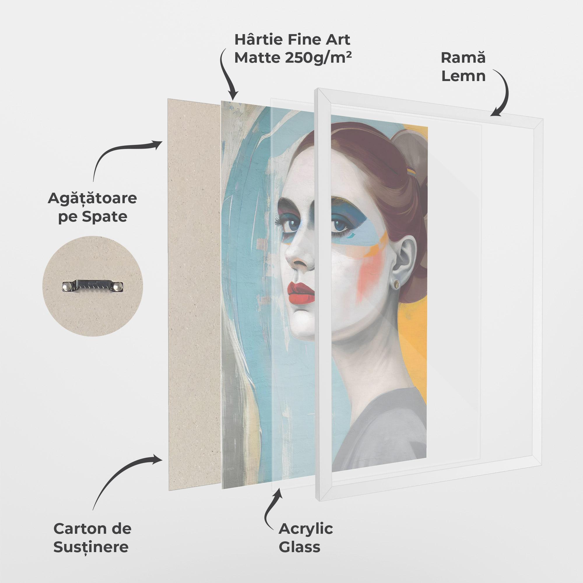 Poster Înrămat White Blue Makeup mockup 1