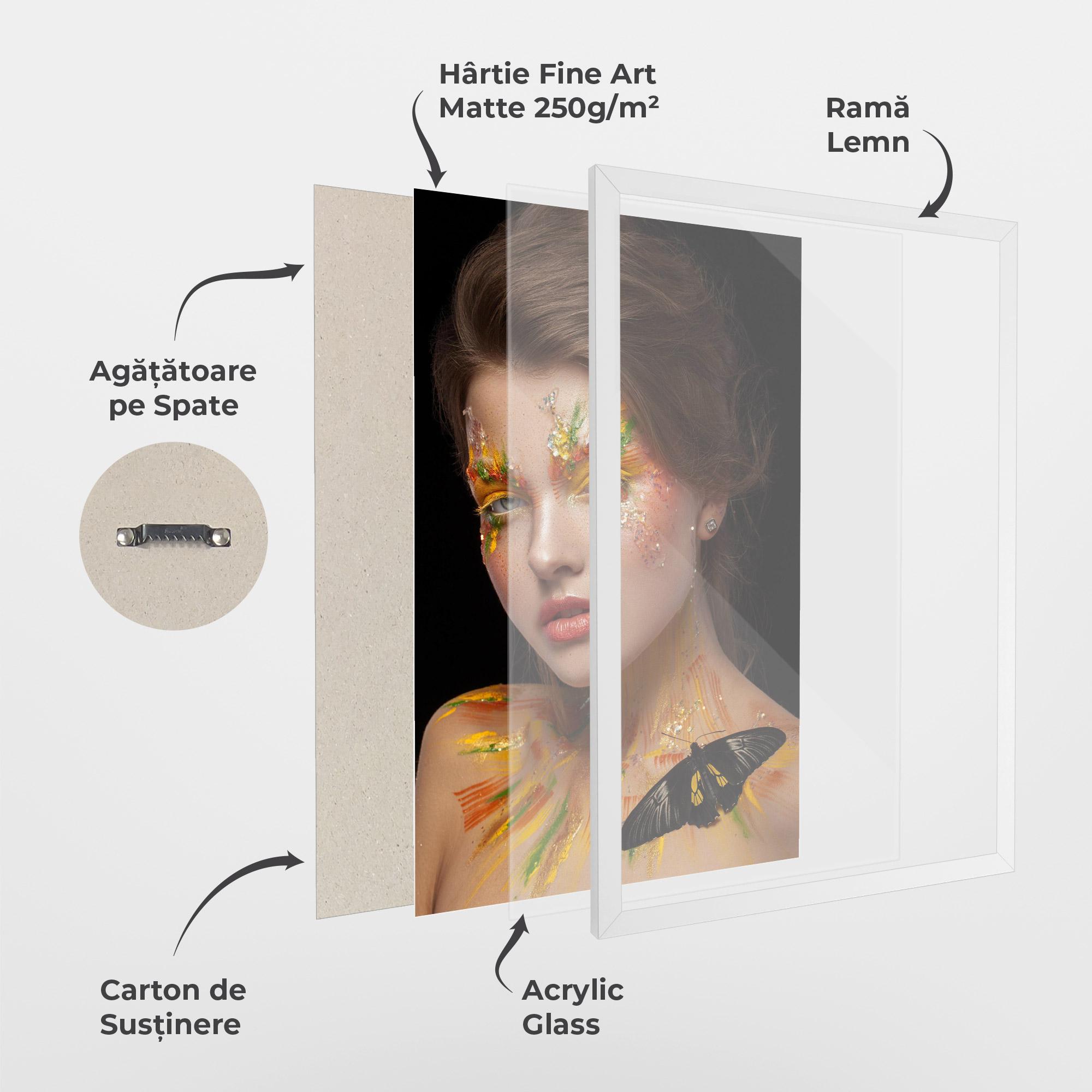 Poster Înrămat Yellow Butterfly Makeup mockup 1