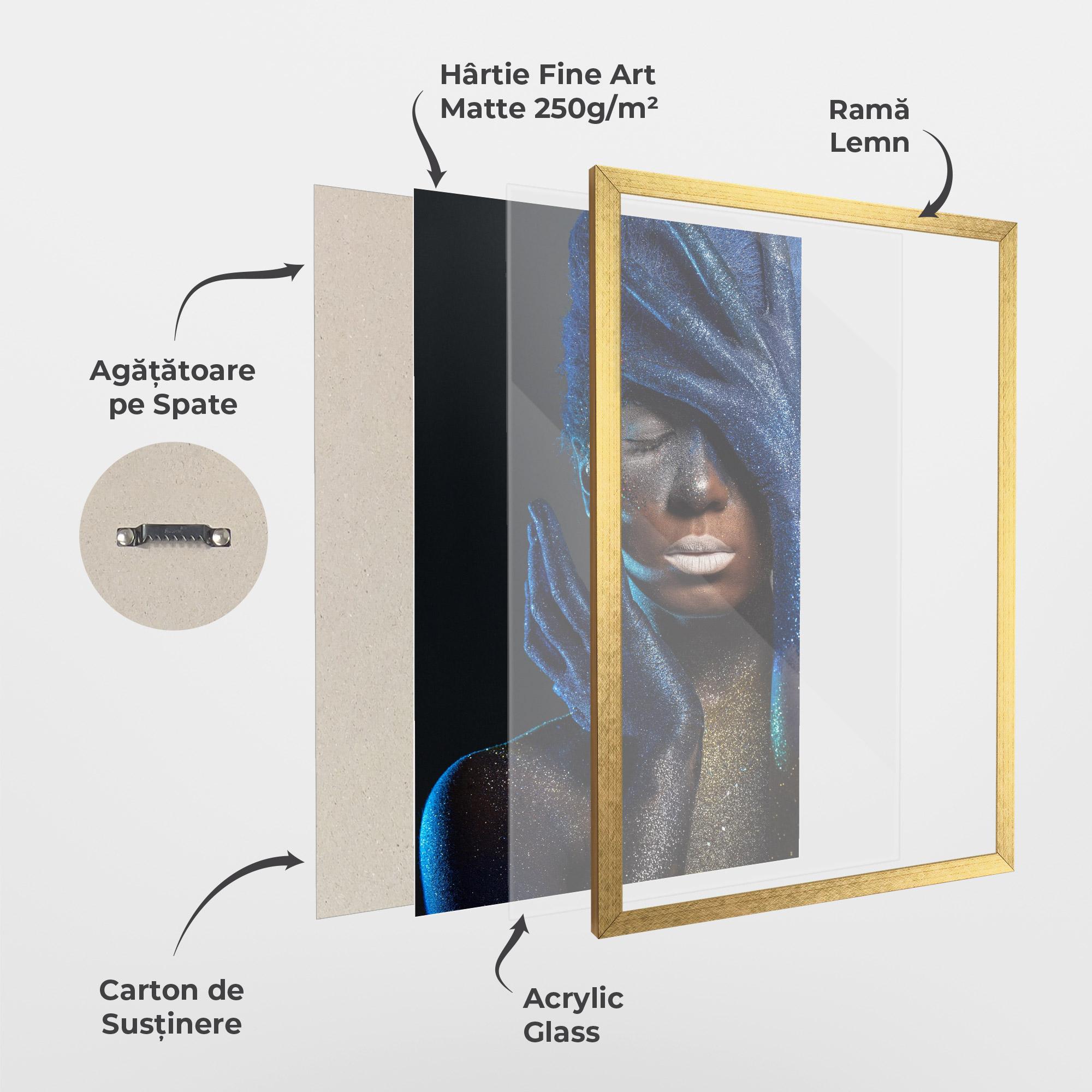 Poster Înrămat Blue Hair Hands mockup 1