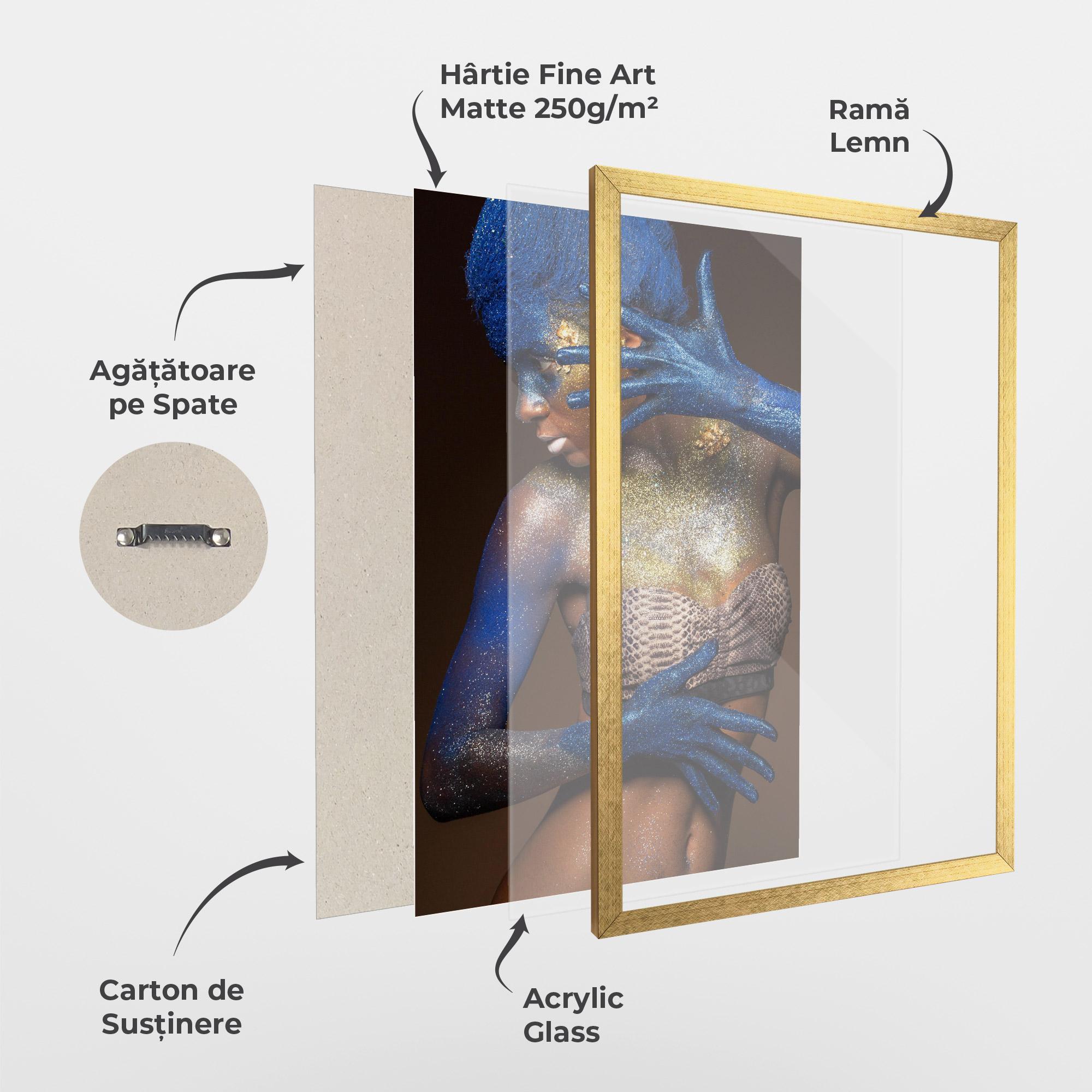 Poster Înrămat Blue Hair Make Up mockup 1