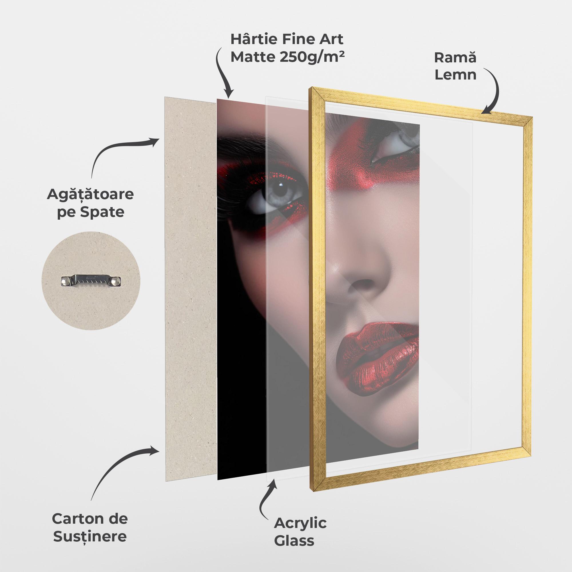 Poster Înrămat Close Up Red Makeup mockup 1