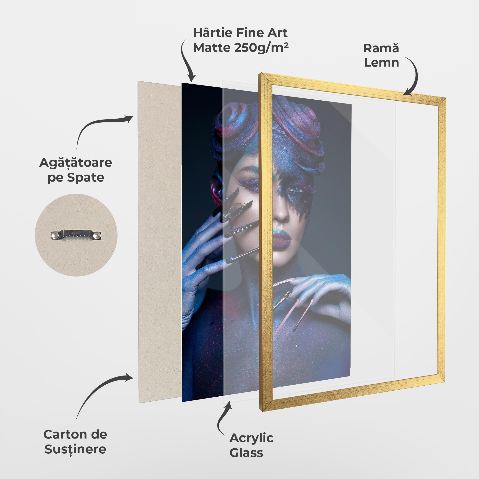 Poster Înrămat Galaxy Hair Girl mockup 1