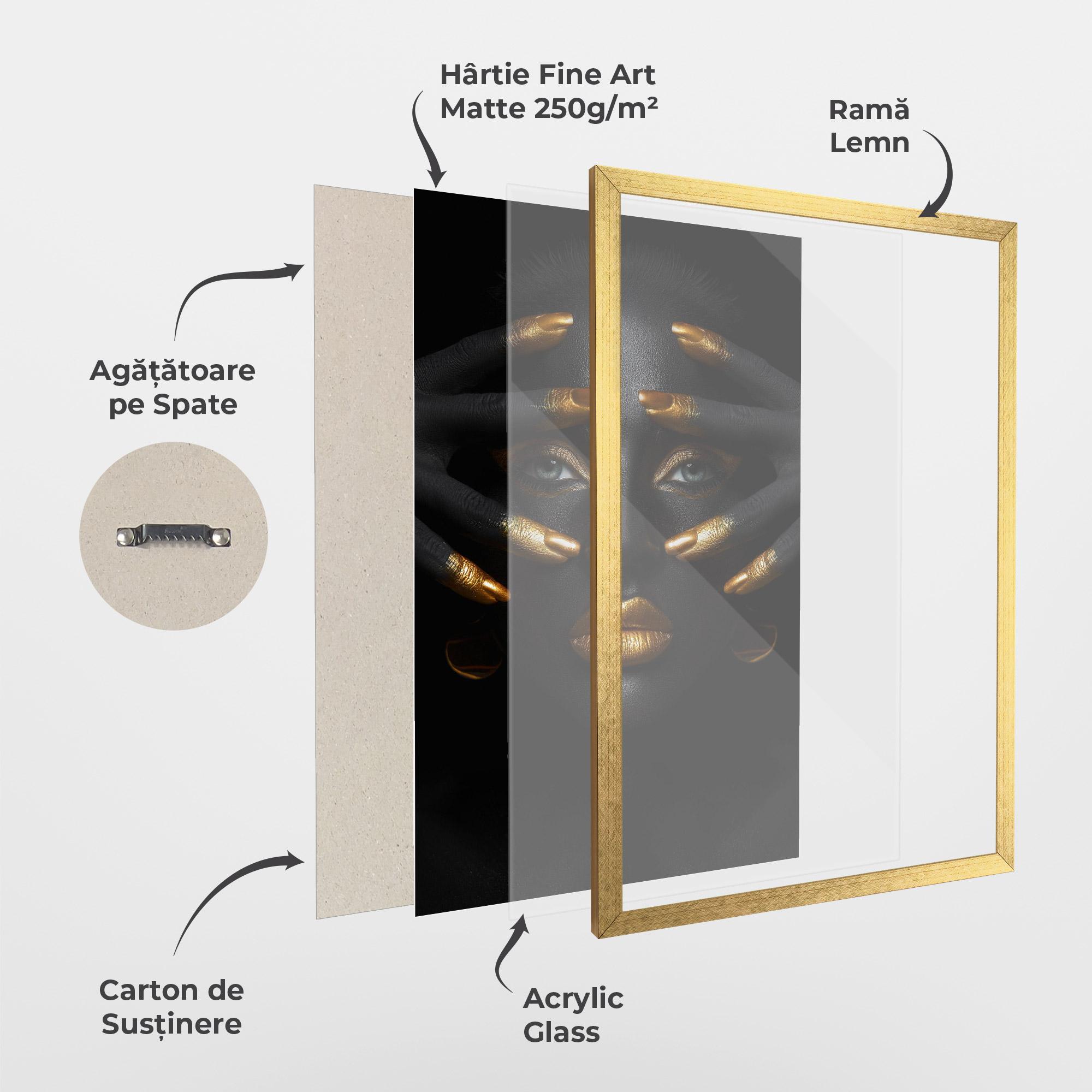 Poster Înrămat Gold Makeup Fingertips mockup 1