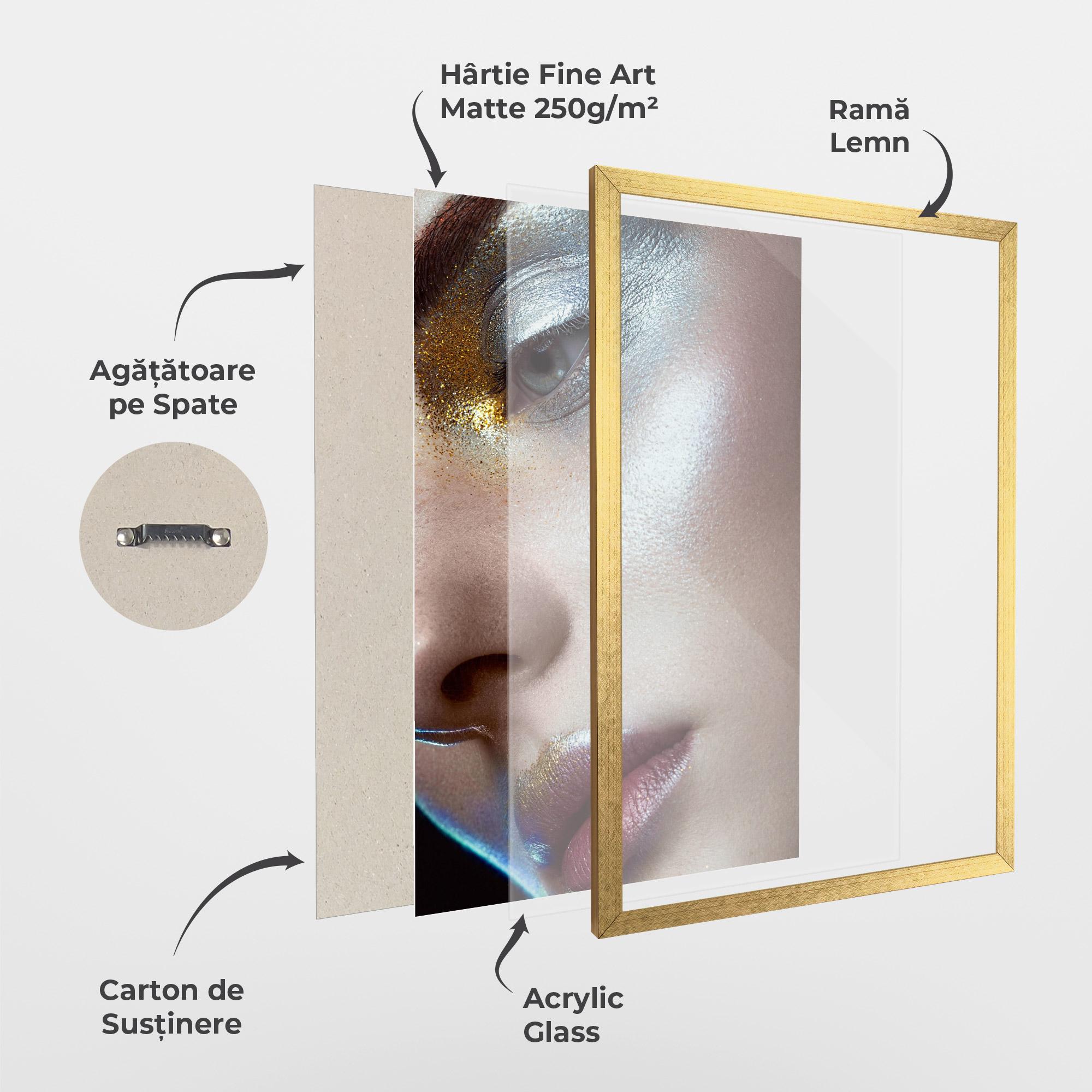 Poster Înrămat Golden Silver Makeup mockup 1