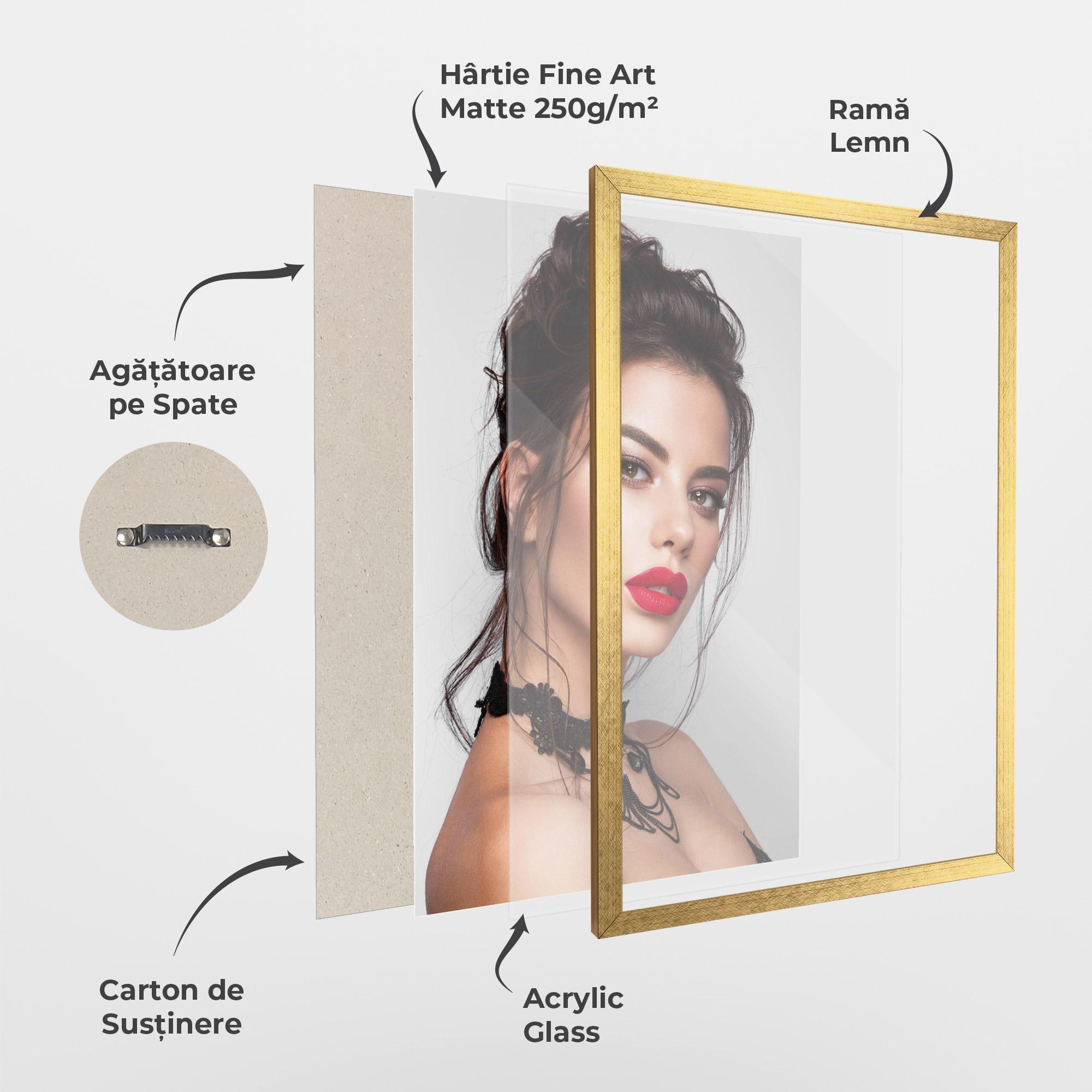 Poster Înrămat Pretty Brunette Makeup mockup 1