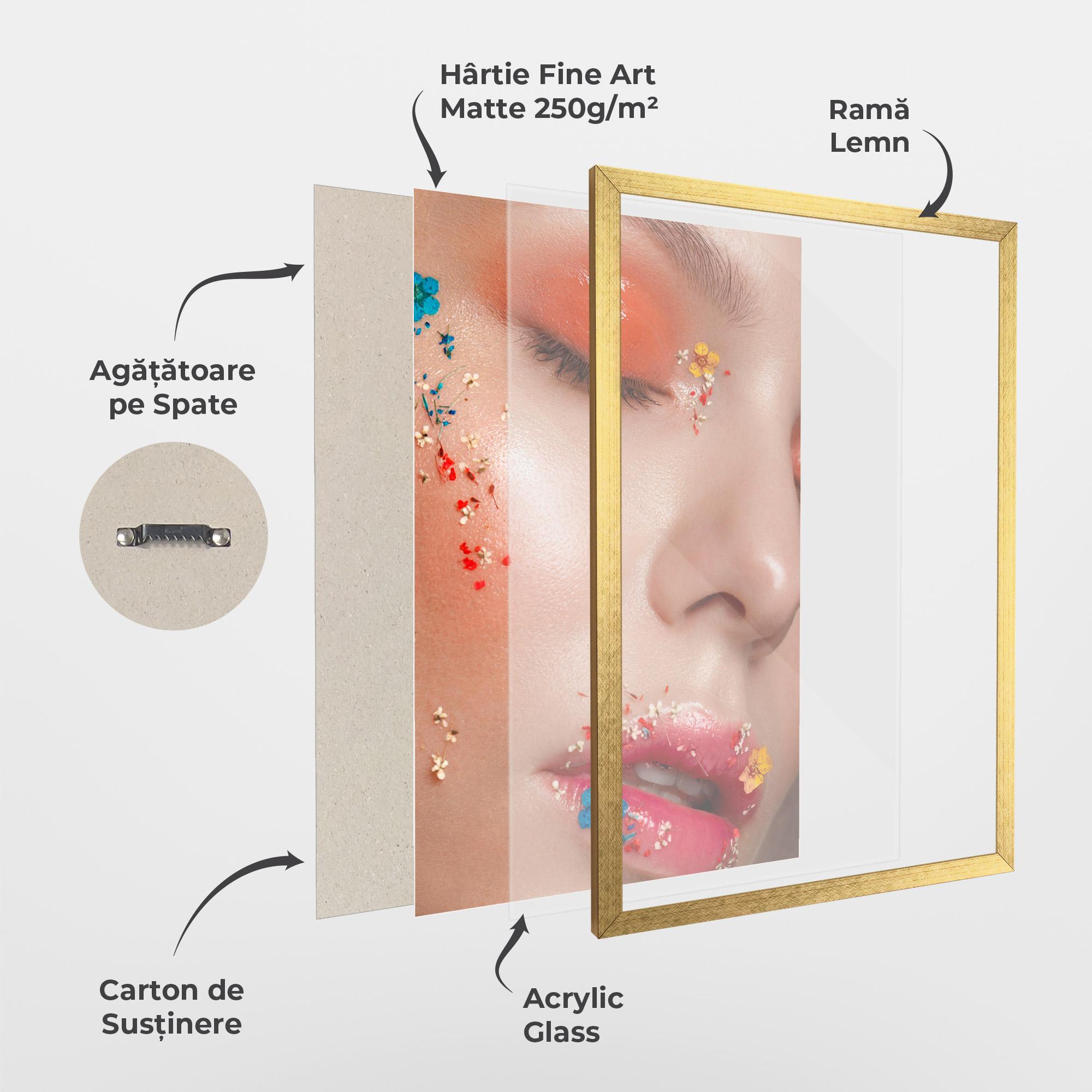 Poster Înrămat Pretty Orange Make Up mockup 1