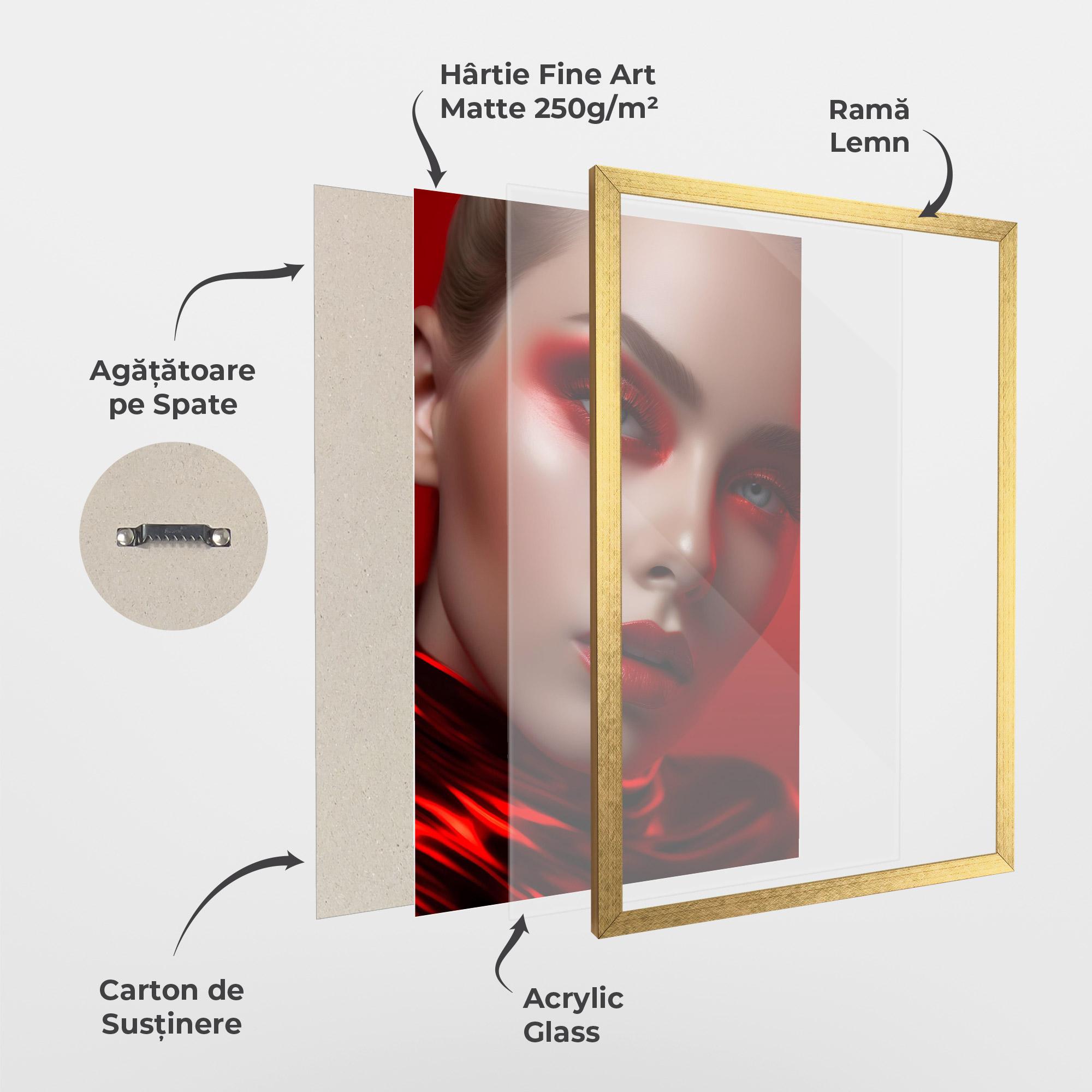 Poster Înrămat Red Makeup Art mockup 1