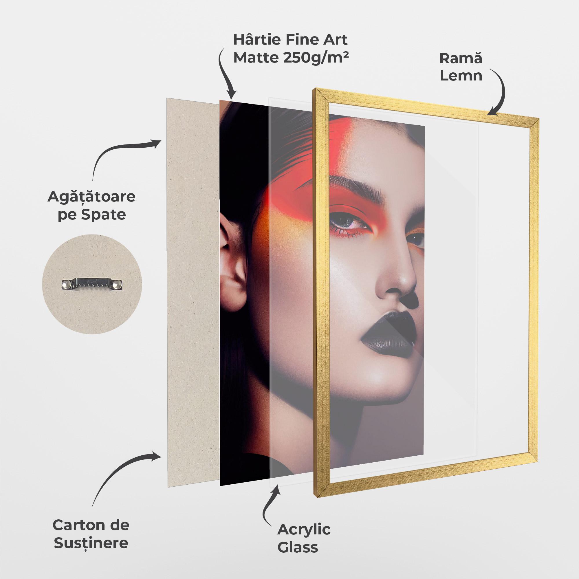 Poster Înrămat Strong Red Makeup mockup 1