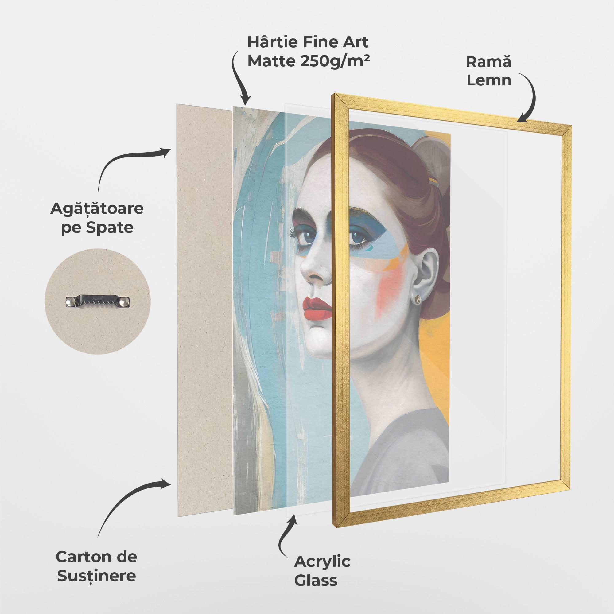 Poster Înrămat White Blue Makeup mockup 1