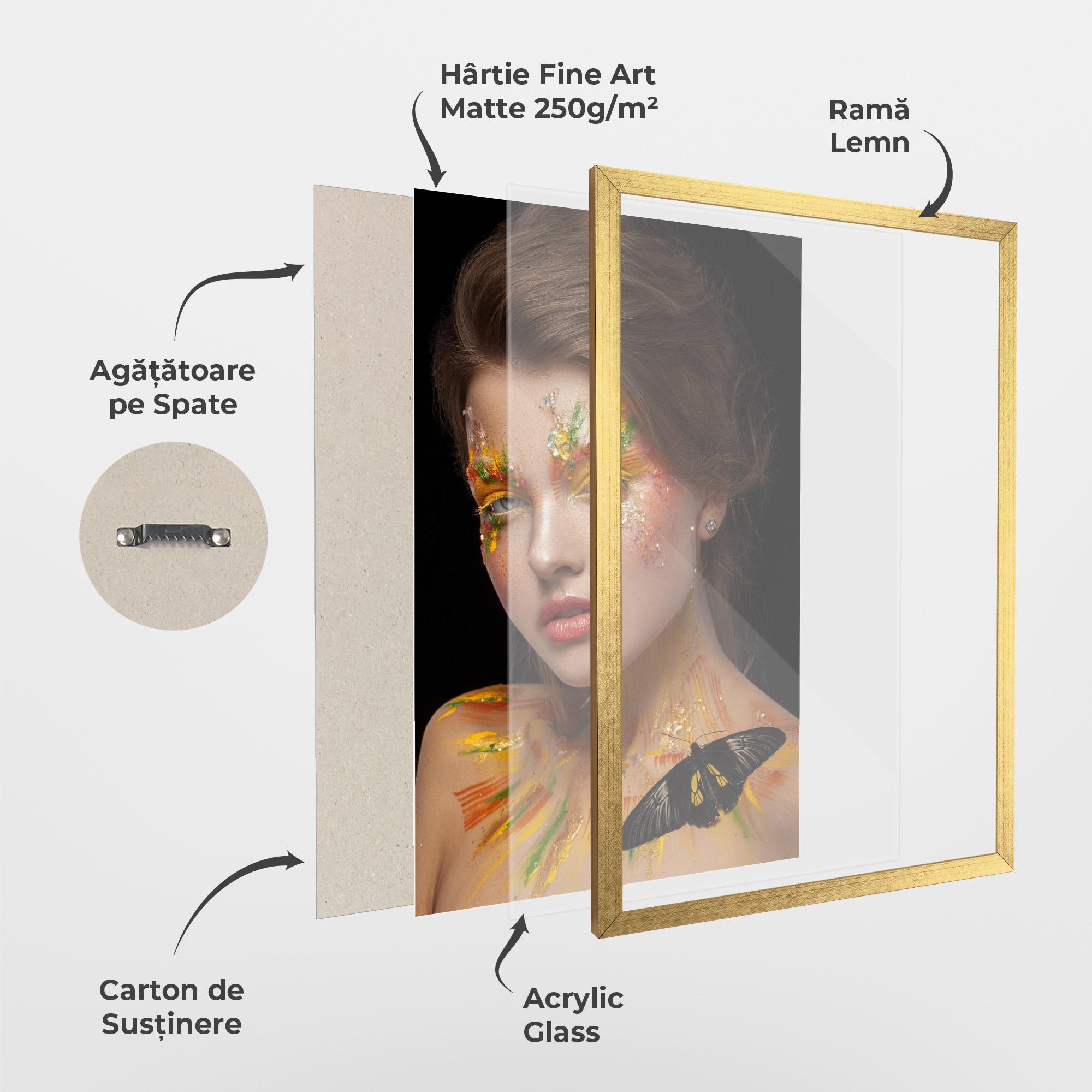 Poster Înrămat Yellow Butterfly Makeup mockup 1