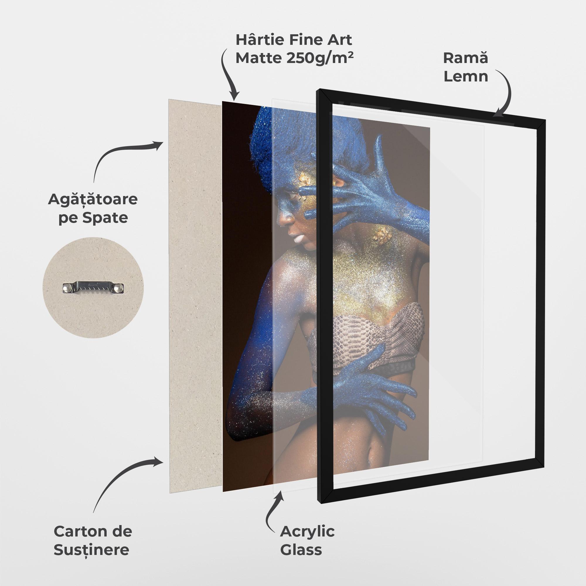 Poster Înrămat Blue Hair Make Up mockup 1