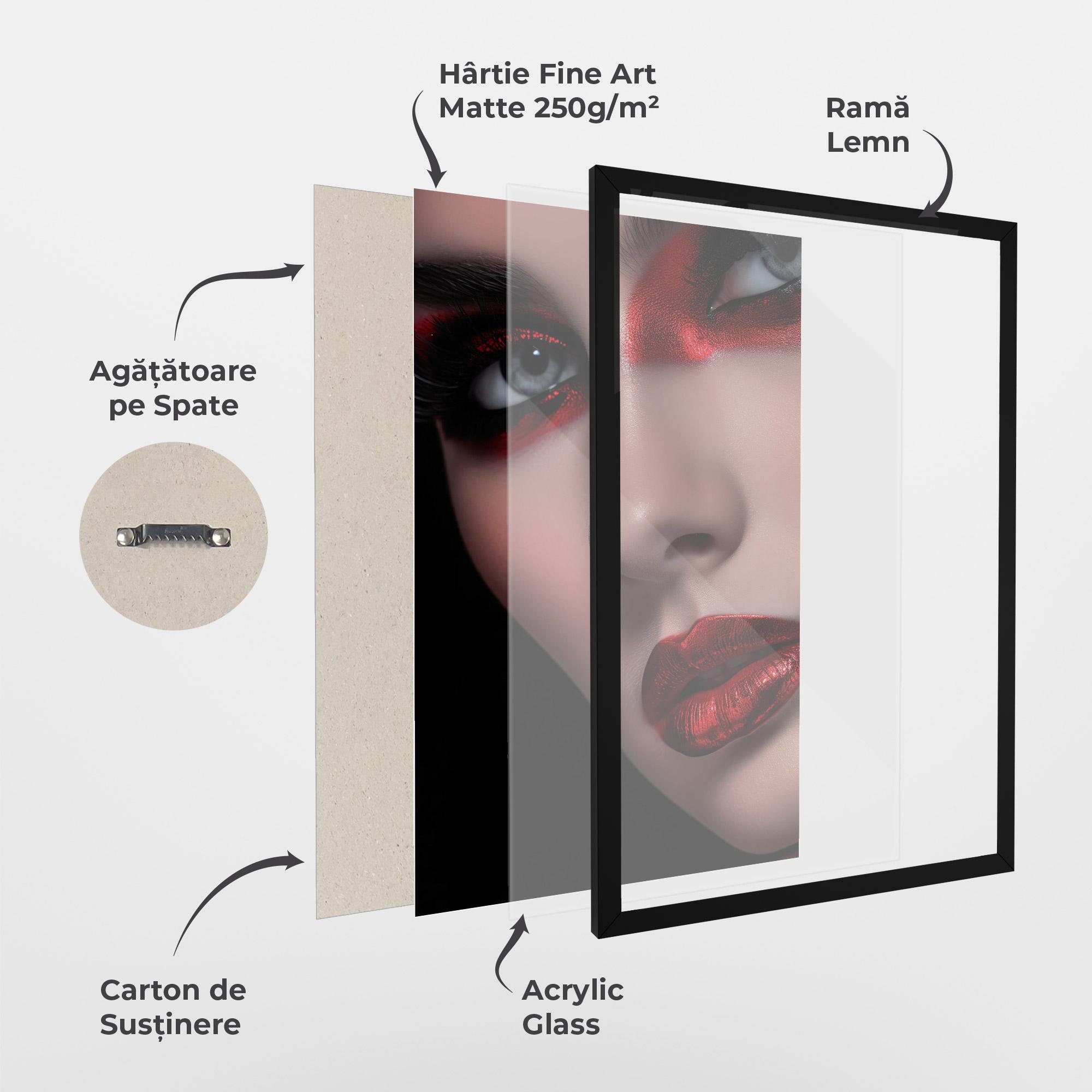 Poster Înrămat Close Up Red Makeup mockup 1