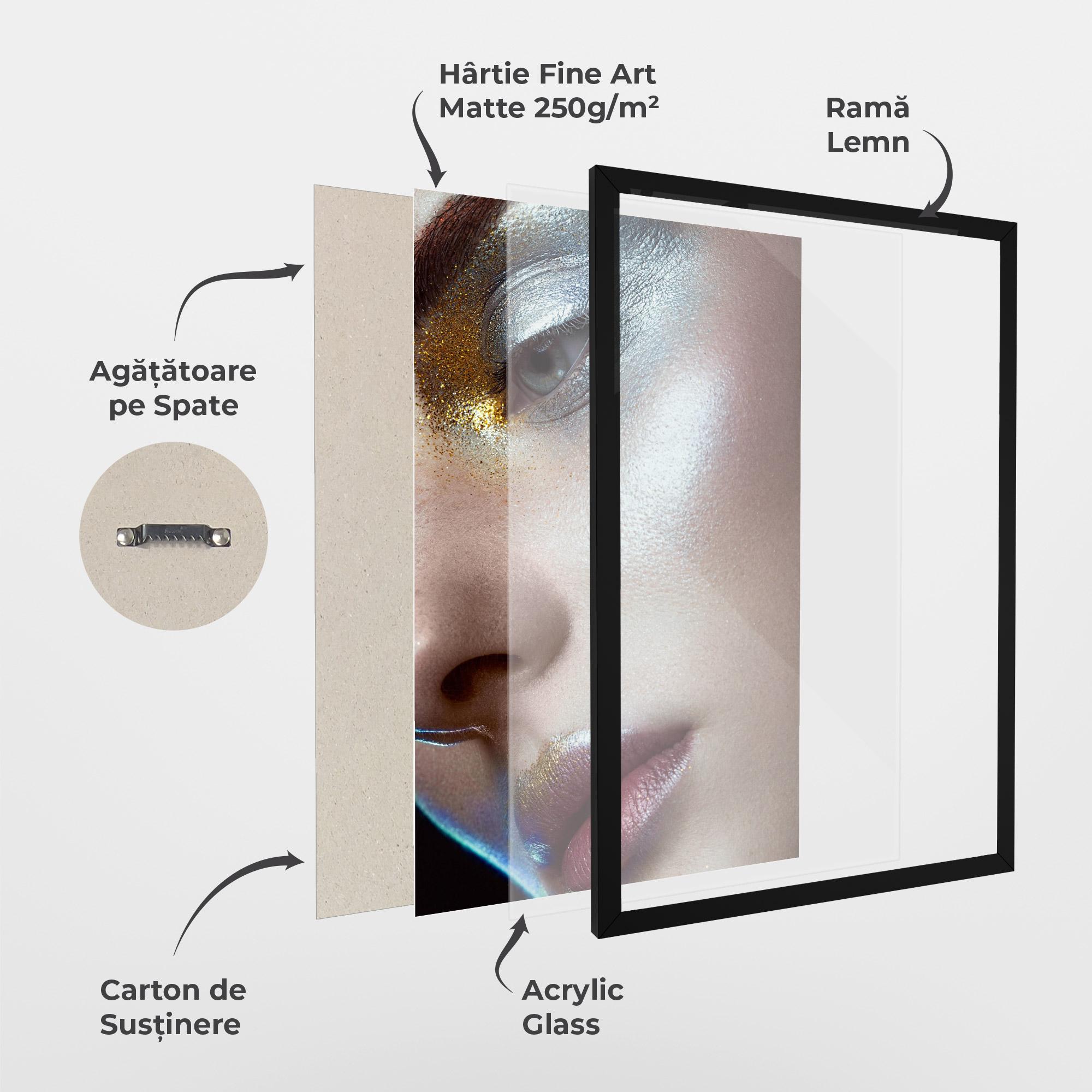 Poster Înrămat Golden Silver Makeup mockup 1