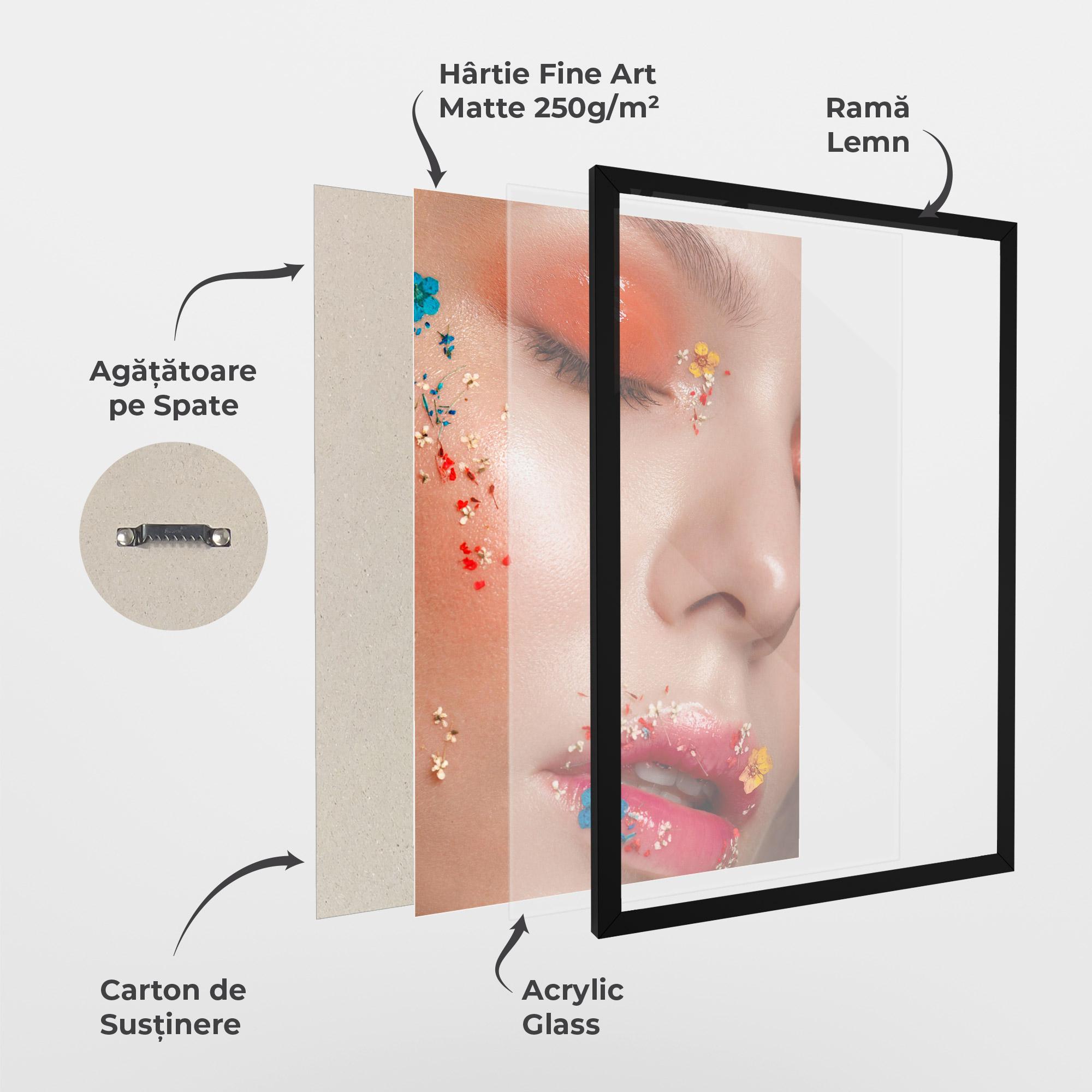 Poster Înrămat Pretty Orange Make Up mockup 1