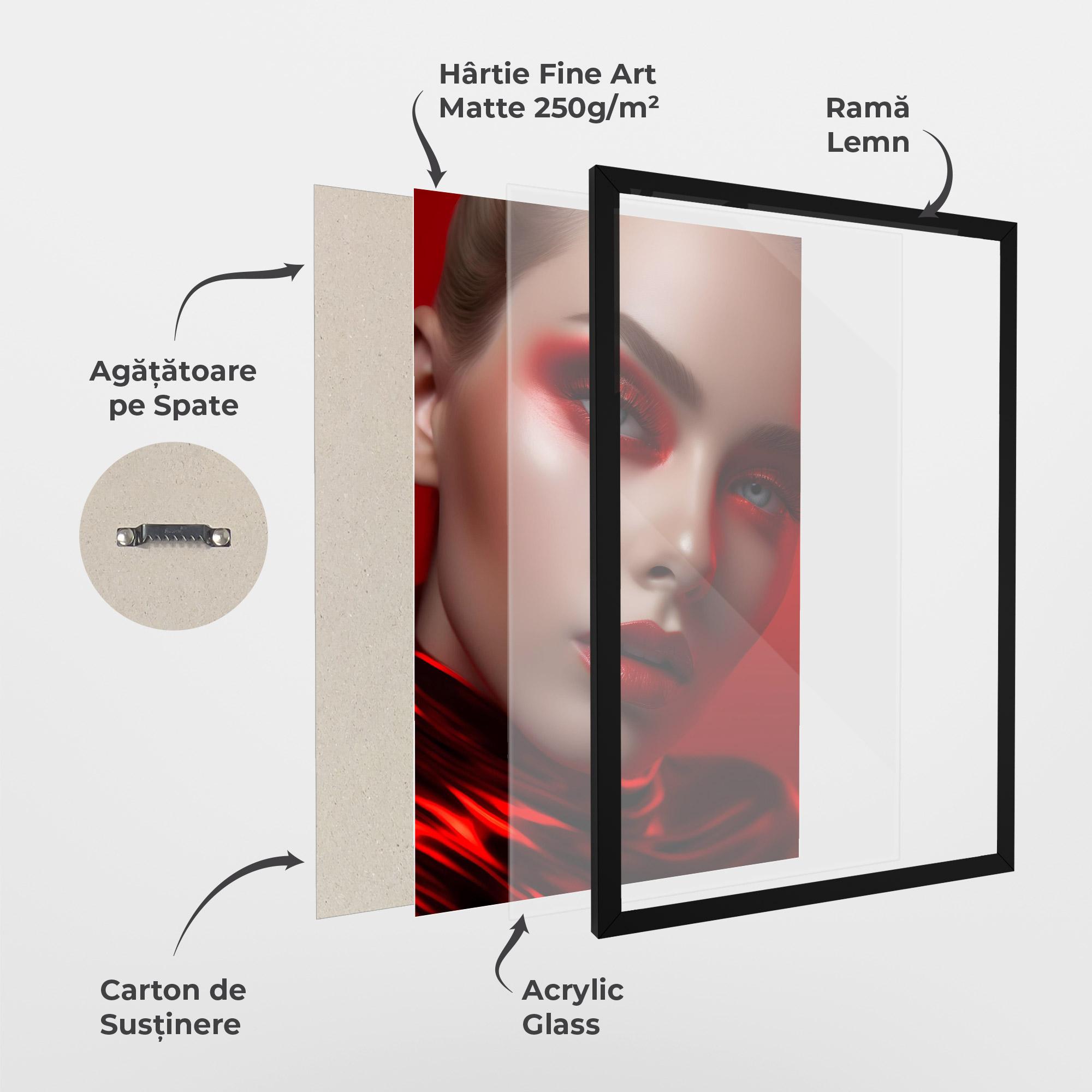 Poster Înrămat Red Makeup Art mockup 1