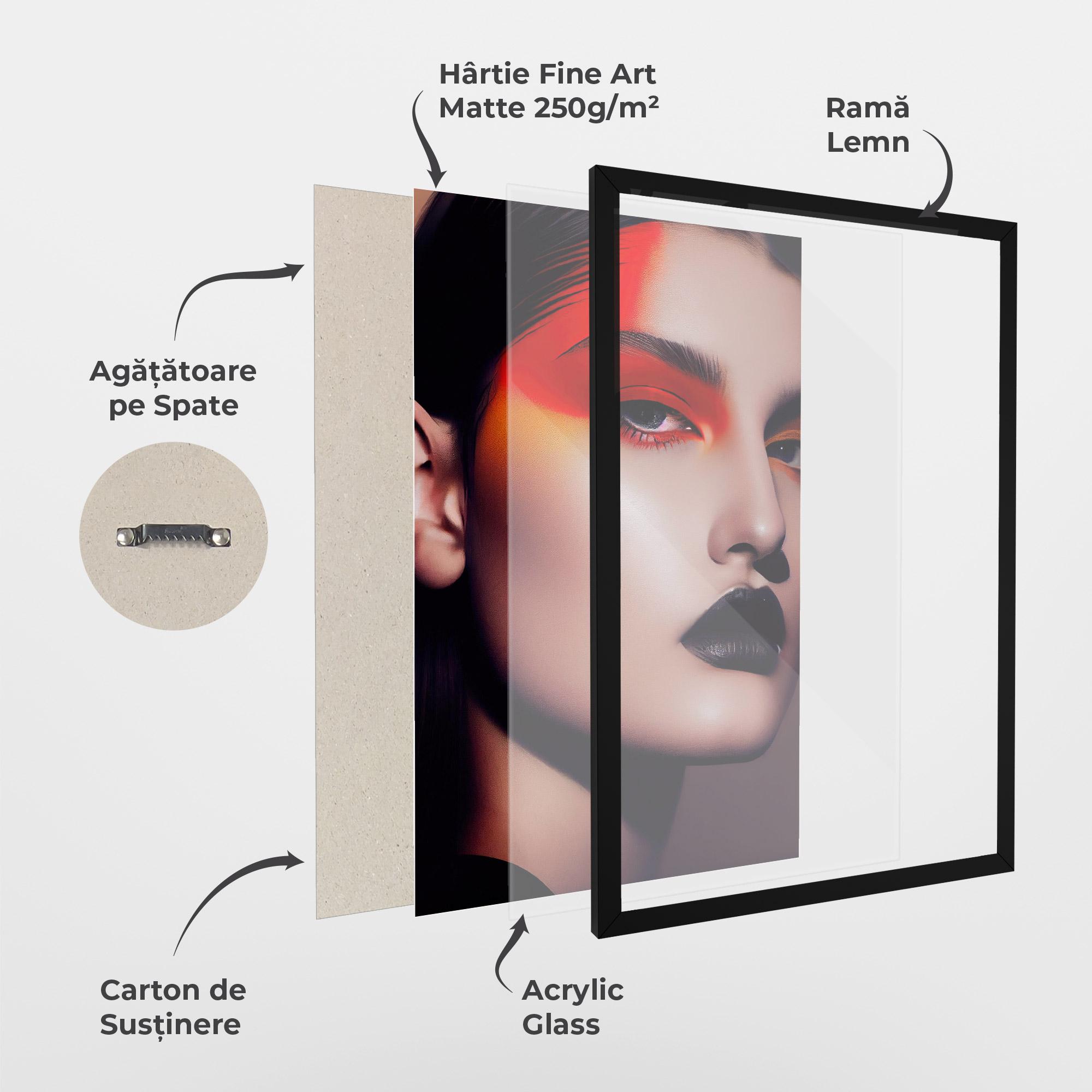 Poster Înrămat Strong Red Makeup mockup 1