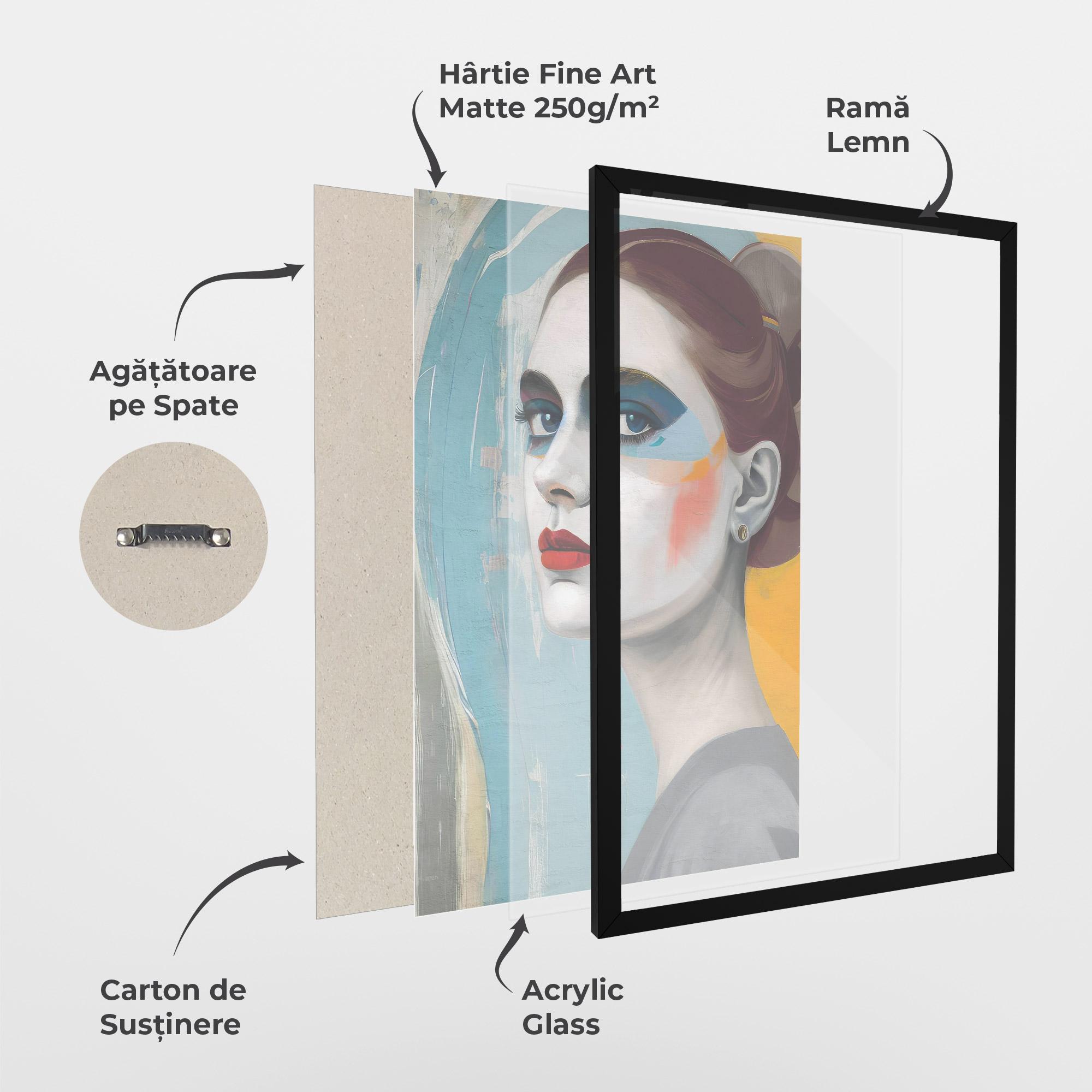 Poster Înrămat White Blue Makeup mockup 1