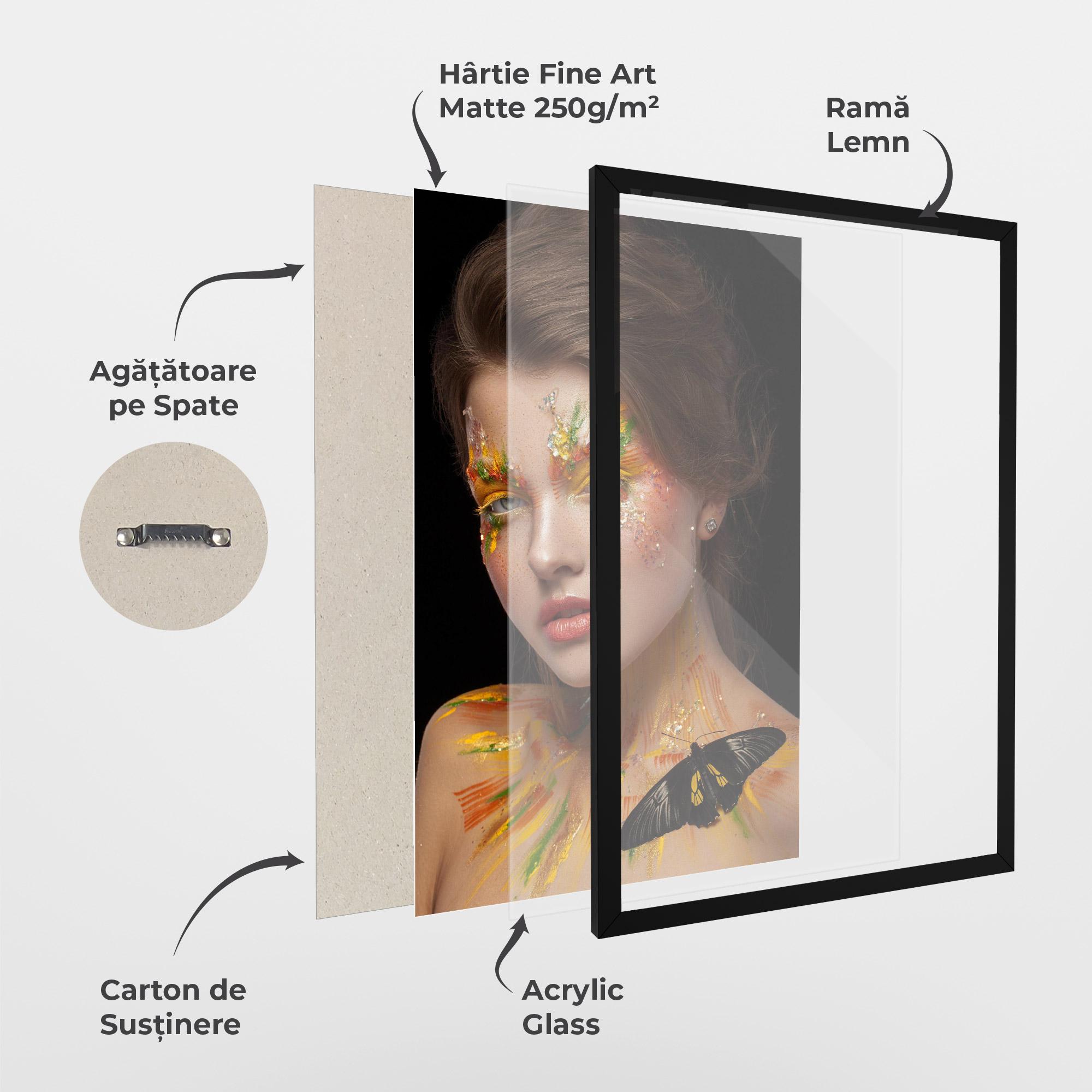 Poster Înrămat Yellow Butterfly Makeup mockup 1