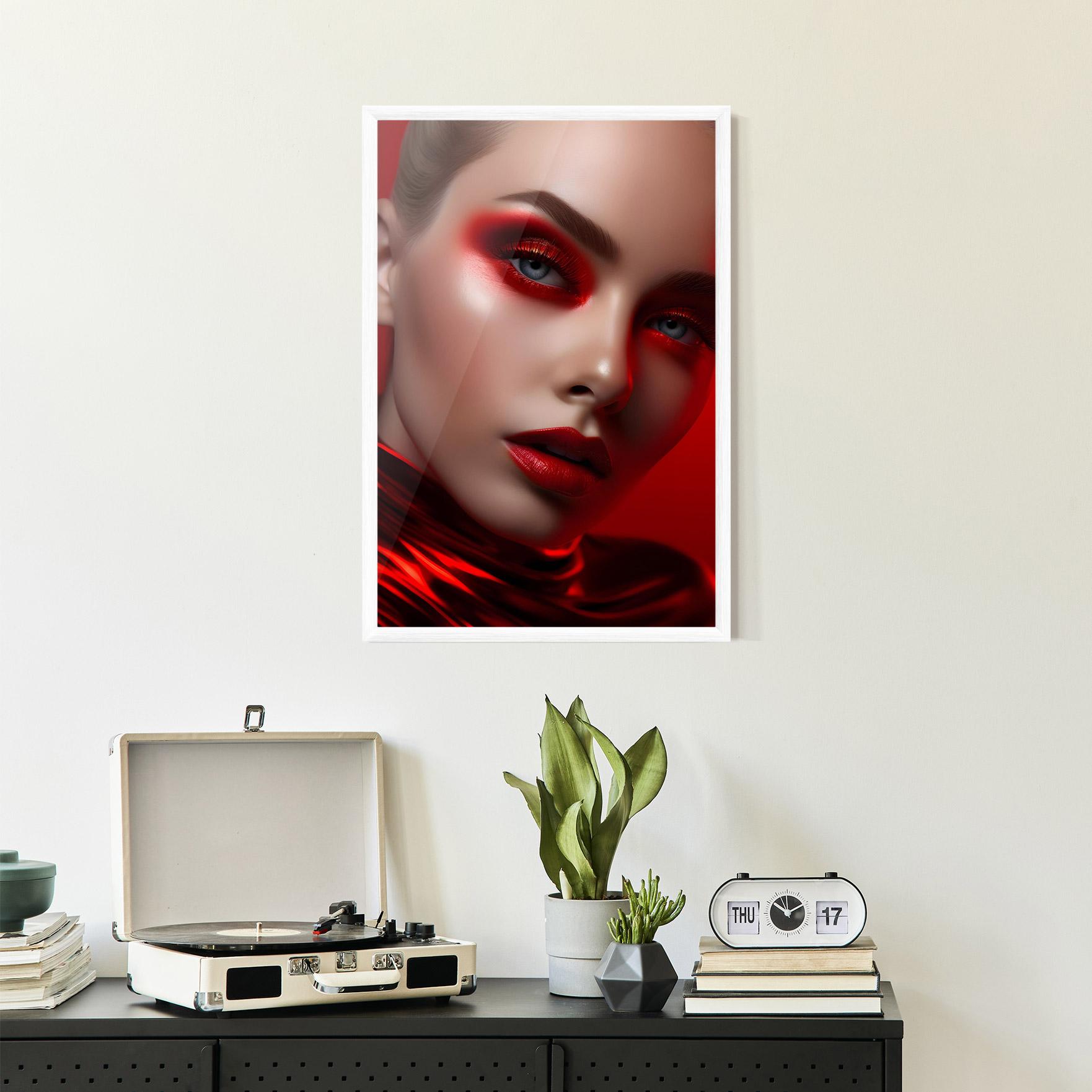 Poster Înrămat Red Makeup Art mockup 2