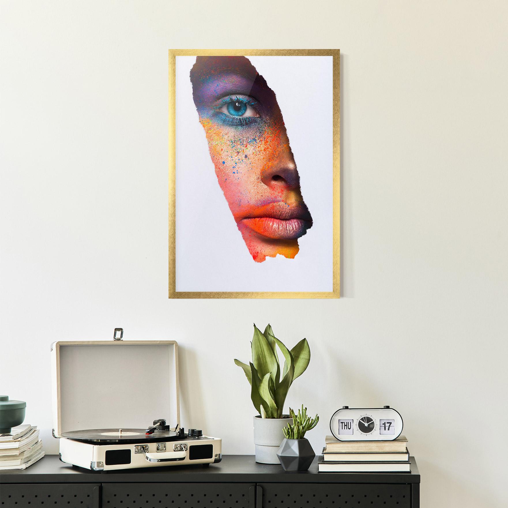 Poster Înrămat Blue Eyelashes Makeup mockup 2