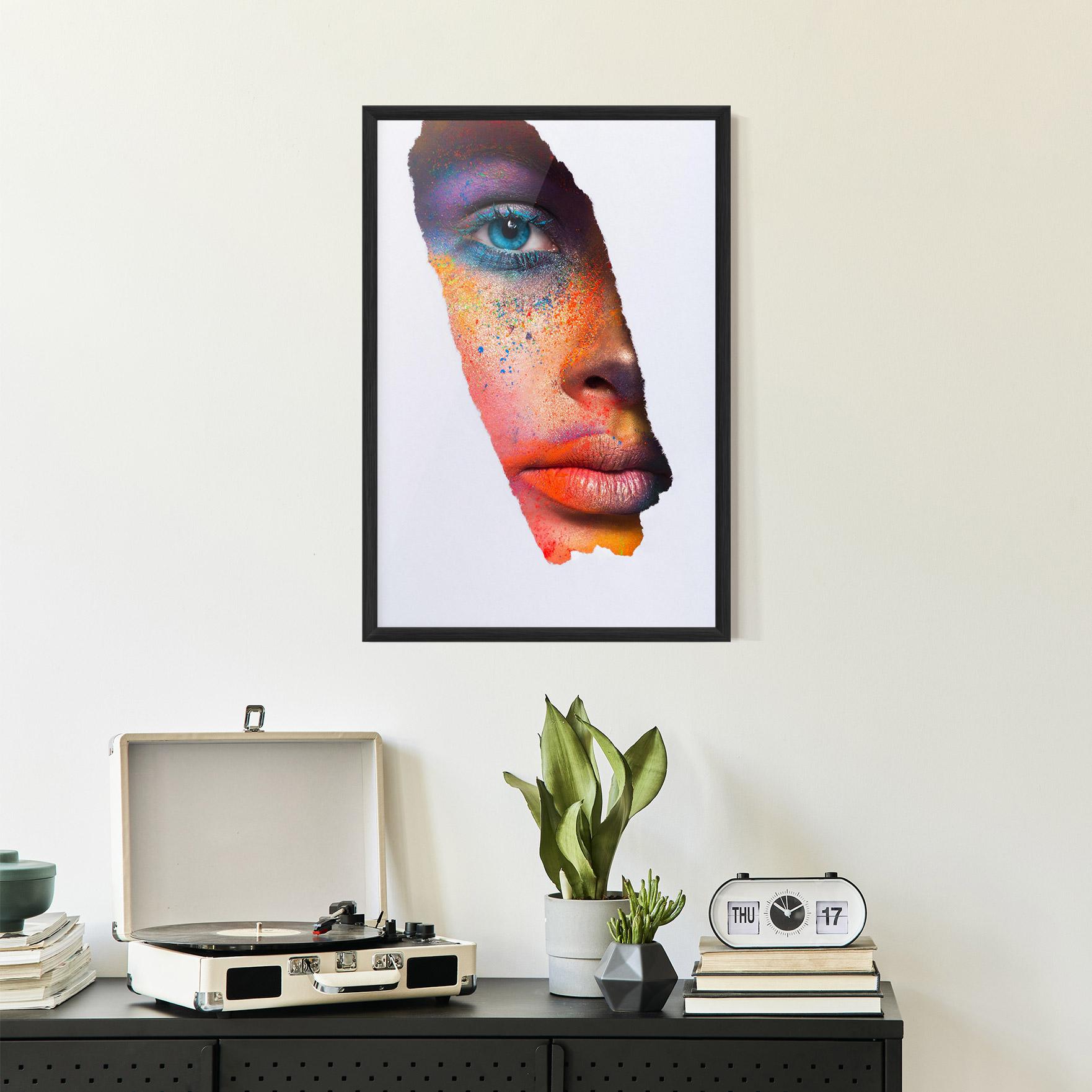 Poster Înrămat Blue Eyelashes Makeup mockup 2