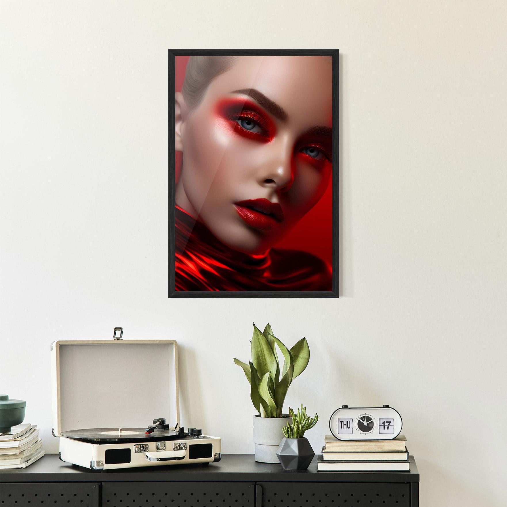 Poster Înrămat Red Makeup Art mockup 2