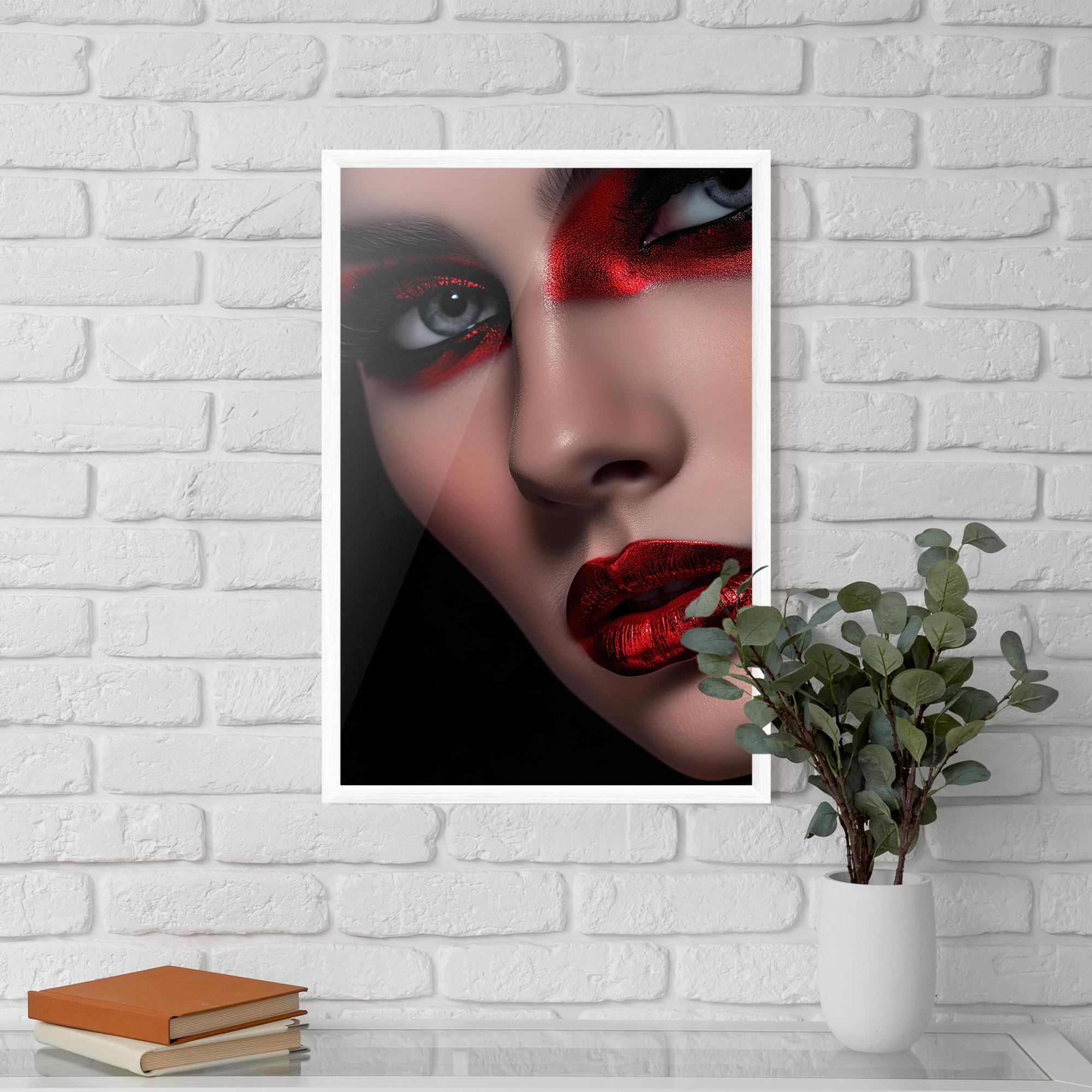 Poster Înrămat Close Up Red Makeup mockup 5