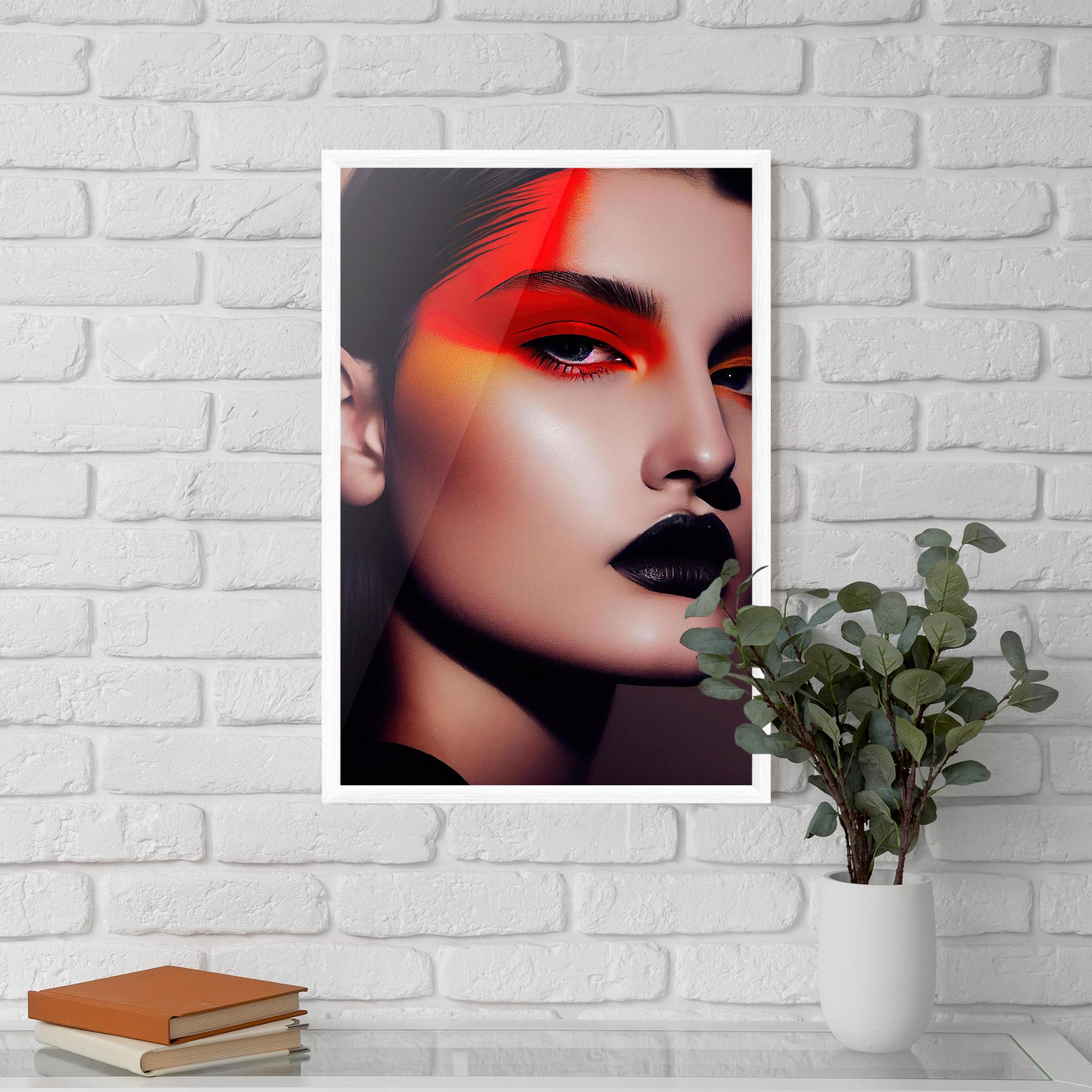 Poster Înrămat Strong Red Makeup mockup 5