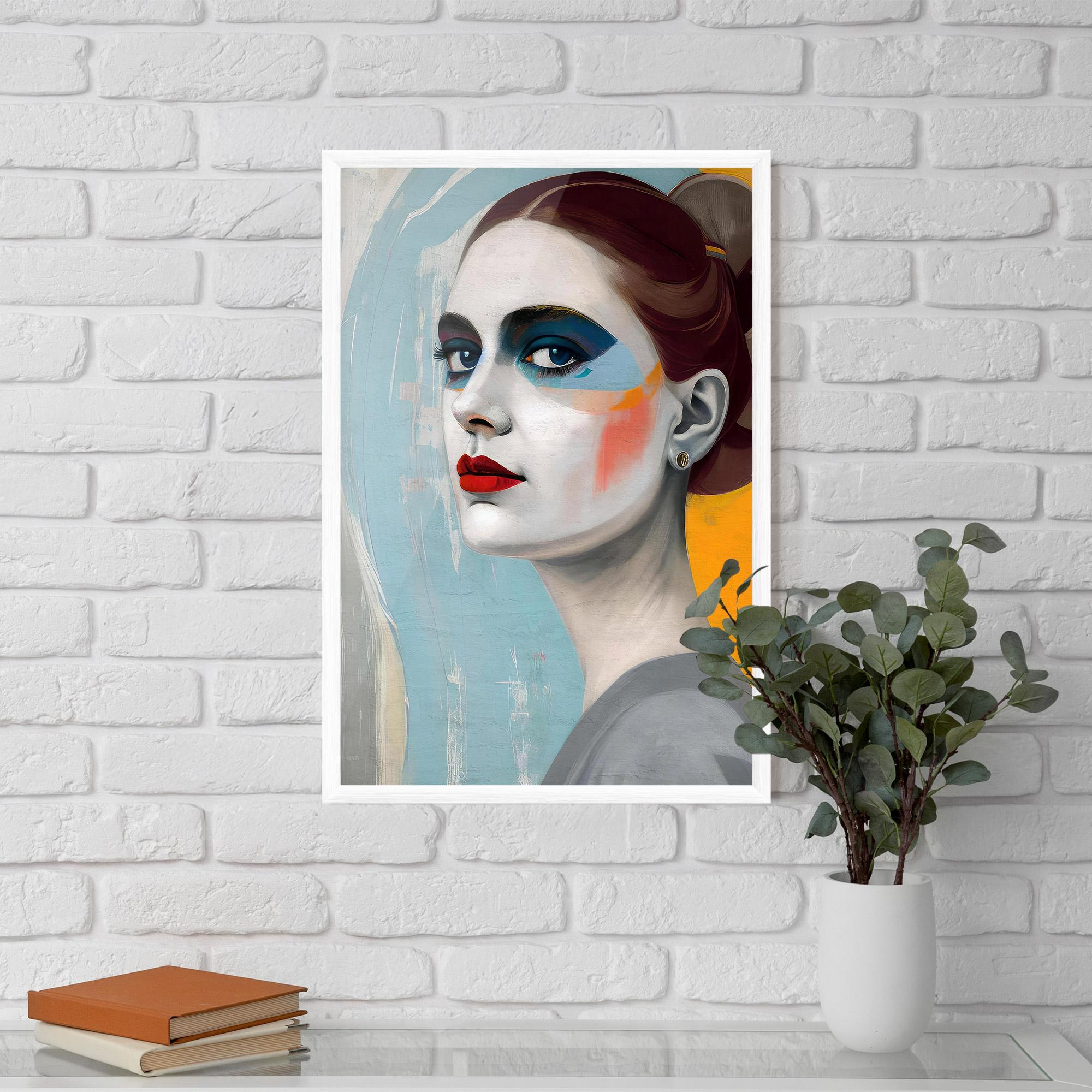 Poster Înrămat White Blue Makeup mockup 5