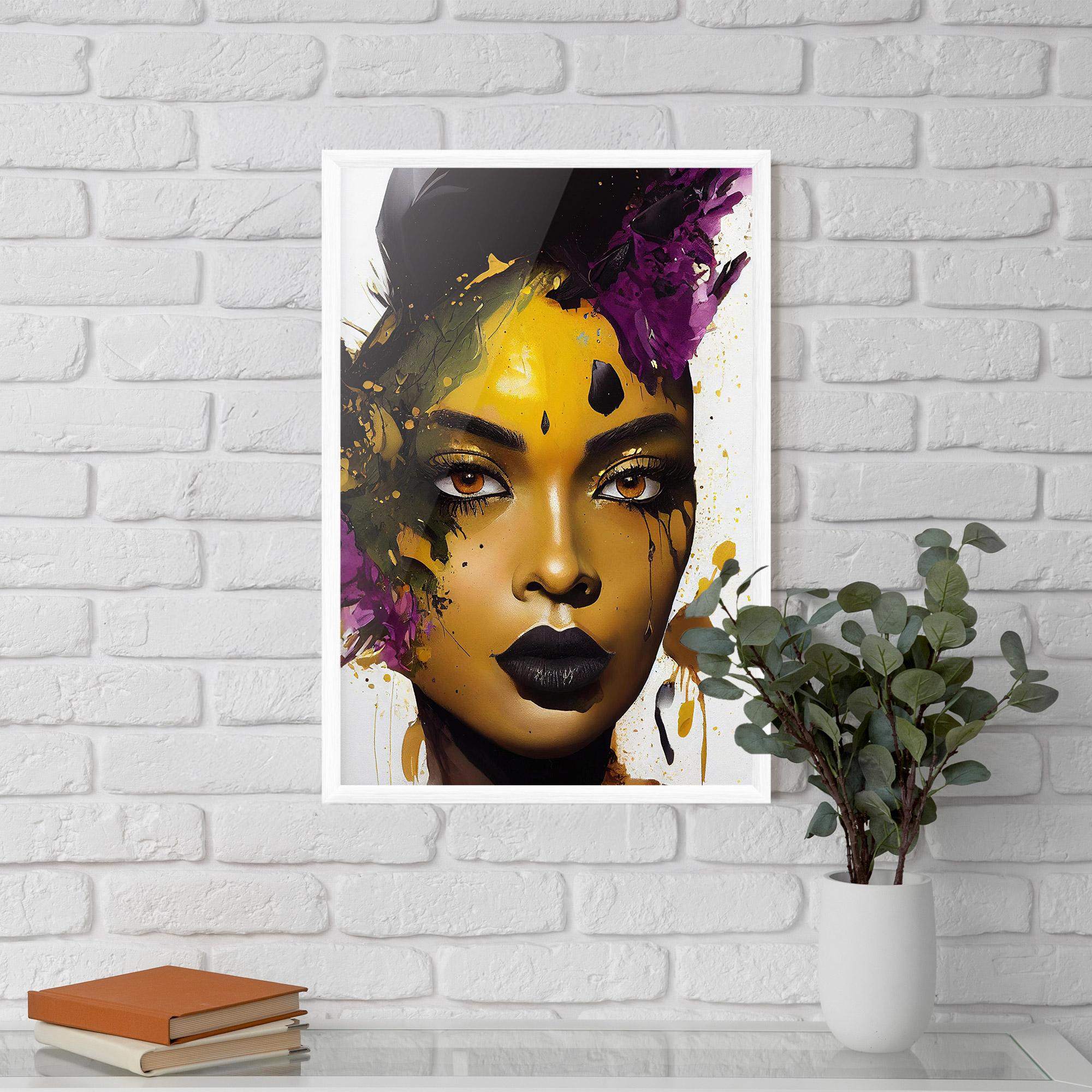 Poster Înrămat Yellow Black Lips Makeup mockup 5