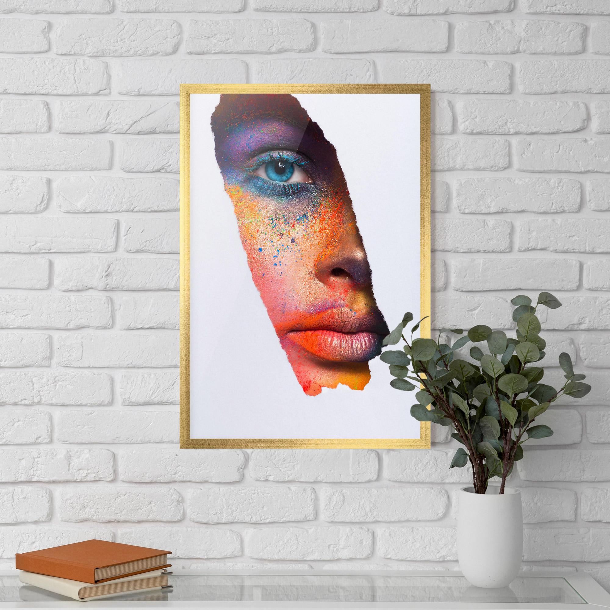 Poster Înrămat Blue Eyelashes Makeup mockup 5