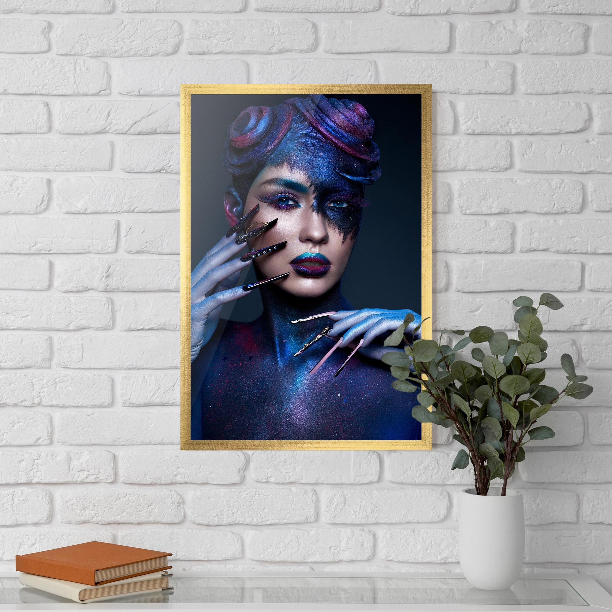 Poster Înrămat Galaxy Hair Girl mockup 5