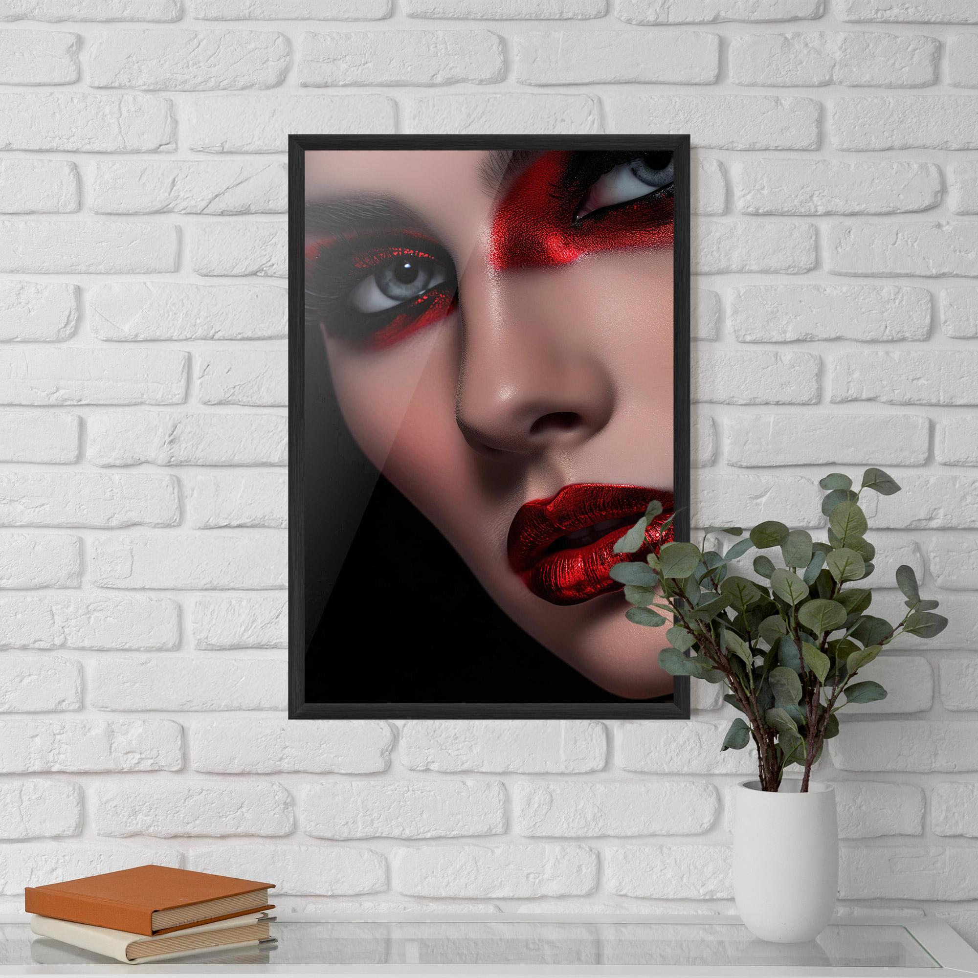 Poster Înrămat Close Up Red Makeup mockup 5