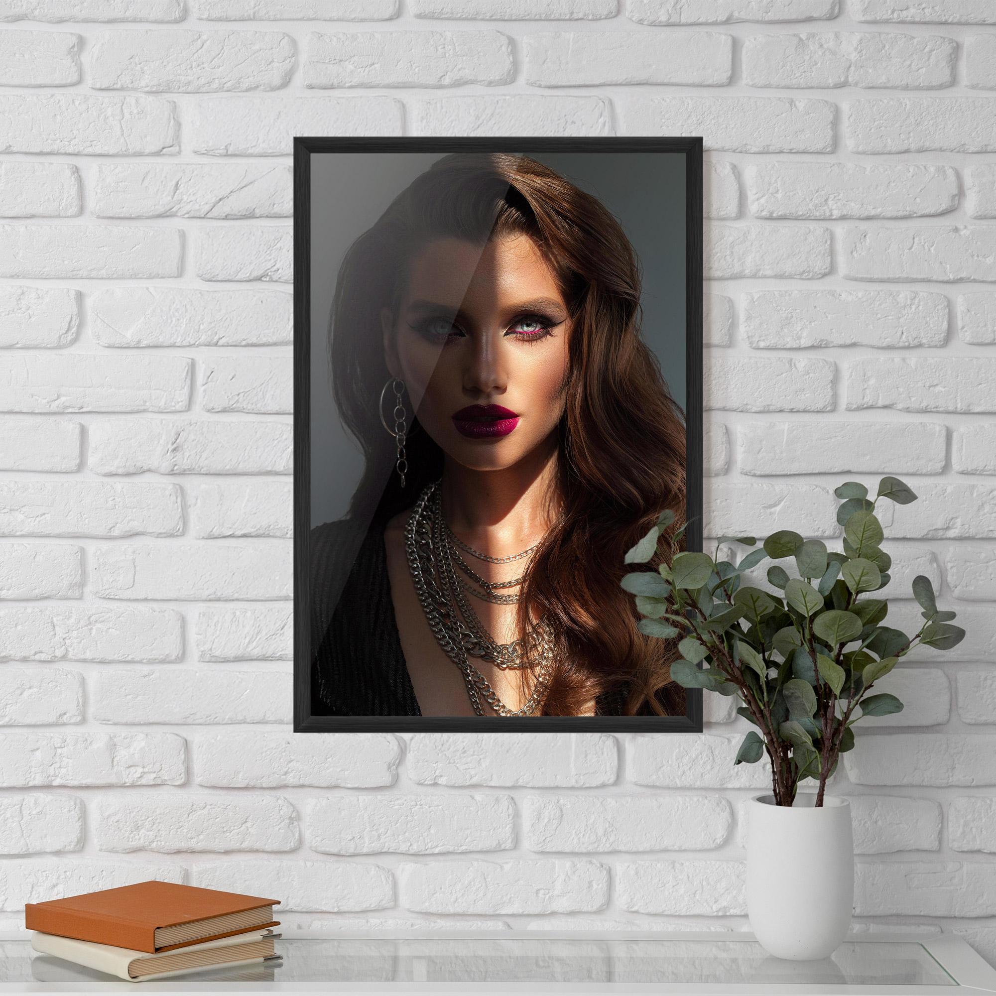 Poster Înrămat Model Makeup mockup 5