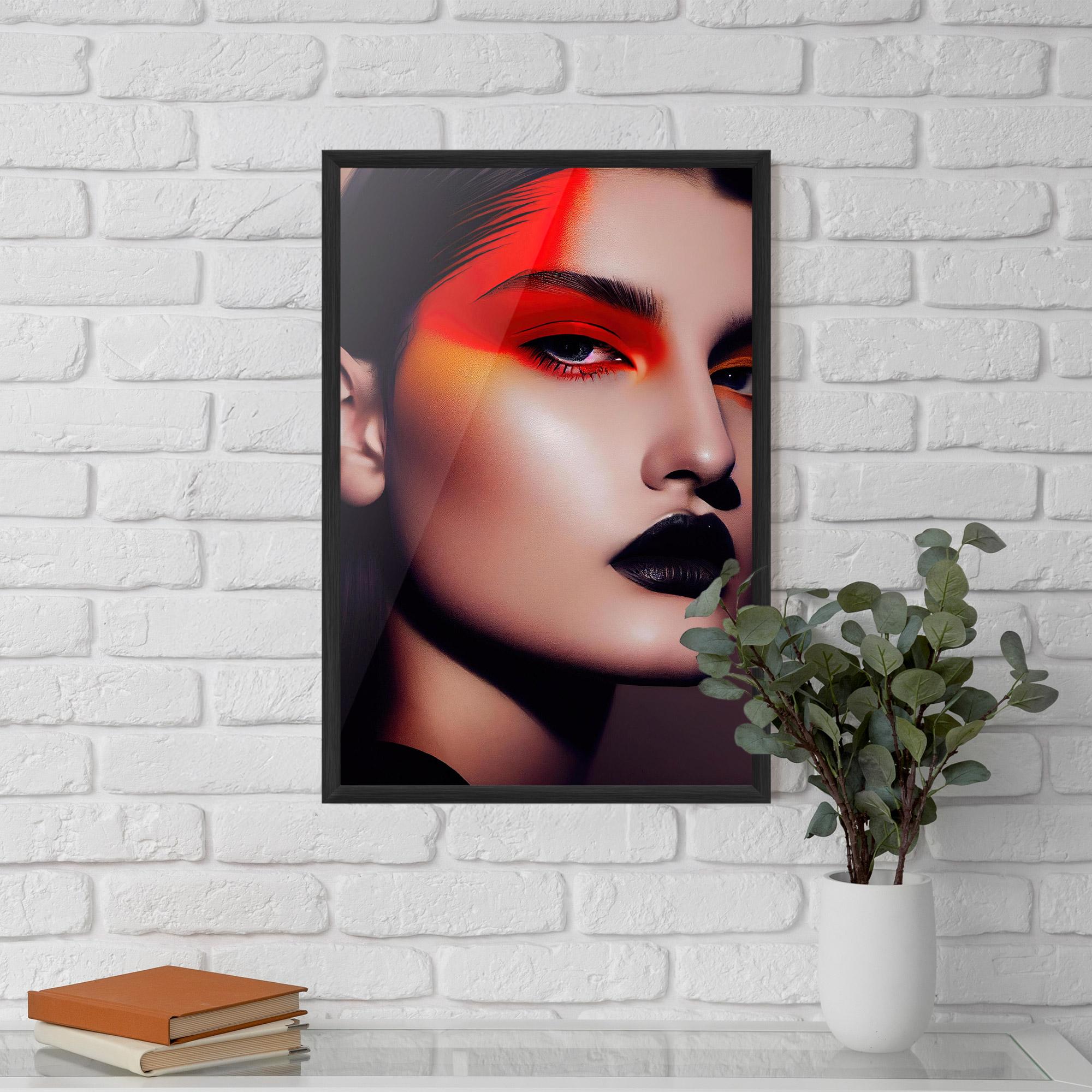 Poster Înrămat Strong Red Makeup mockup 5