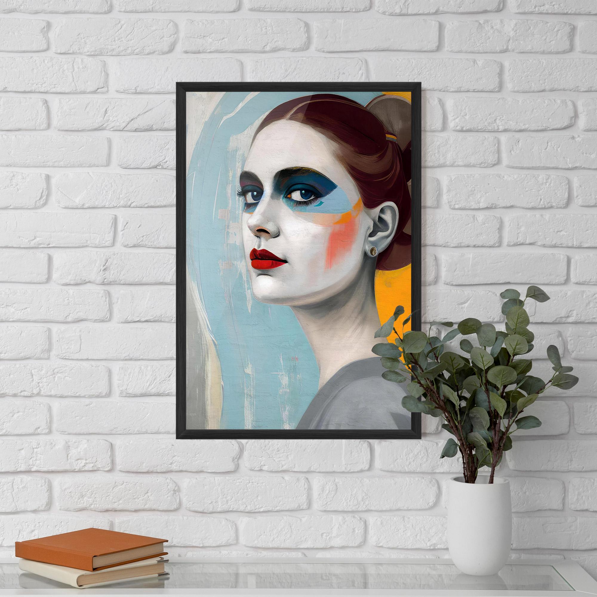 Poster Înrămat White Blue Makeup mockup 5